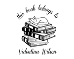 Load image into Gallery viewer, Cat Custom Name Book Stamp - JL-Book49
