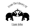Load image into Gallery viewer, Elephants Custom Name Book Stamp - JL-Elephants6