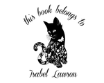 Load image into Gallery viewer, Cat Custom Name Book Stamp - JL-FloralCats4