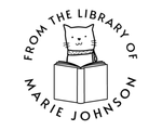 Load image into Gallery viewer, Cat Custom Name Book Stamp - RNDBK-6