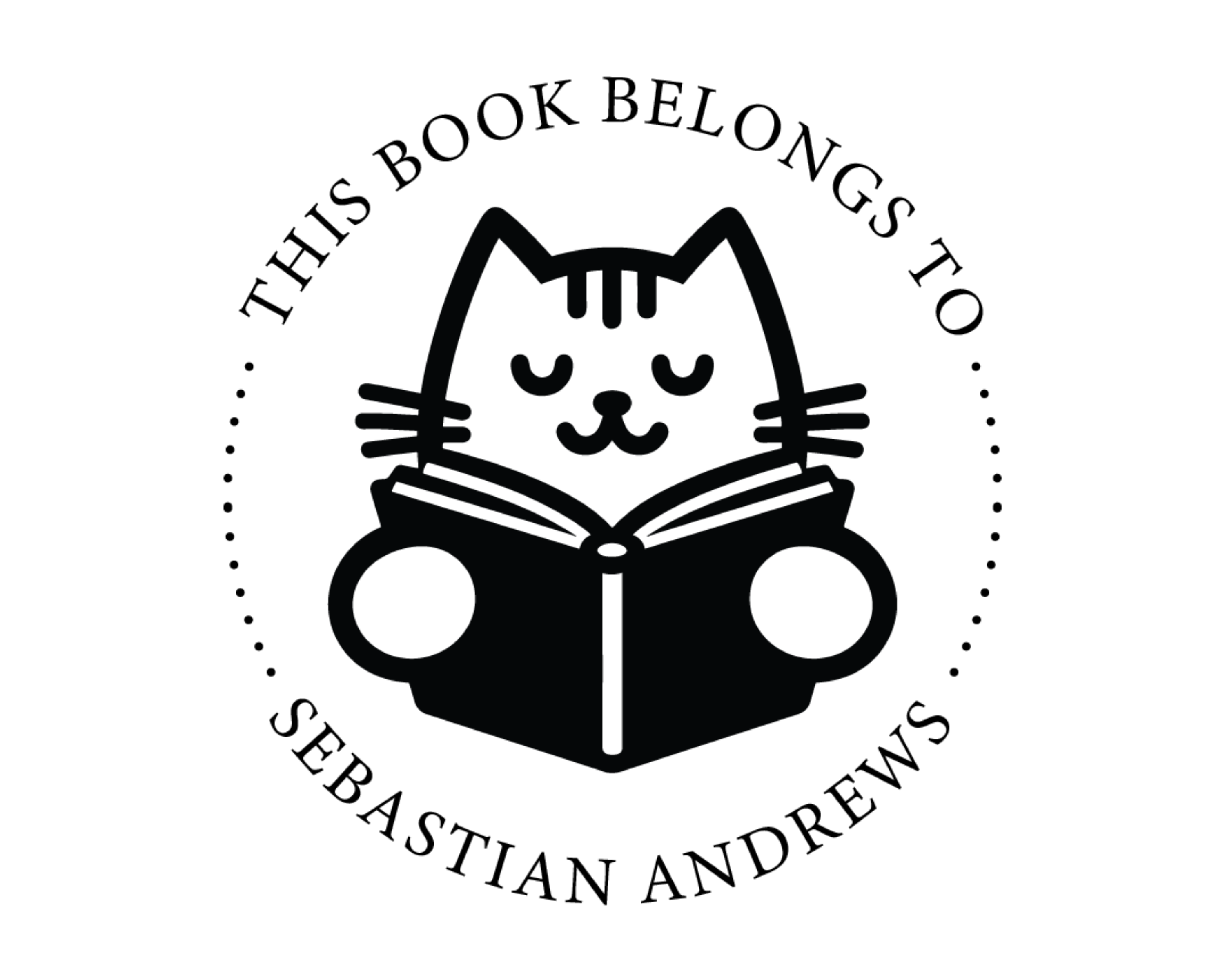 Cat Custom Name Book Stamp - ABC-19