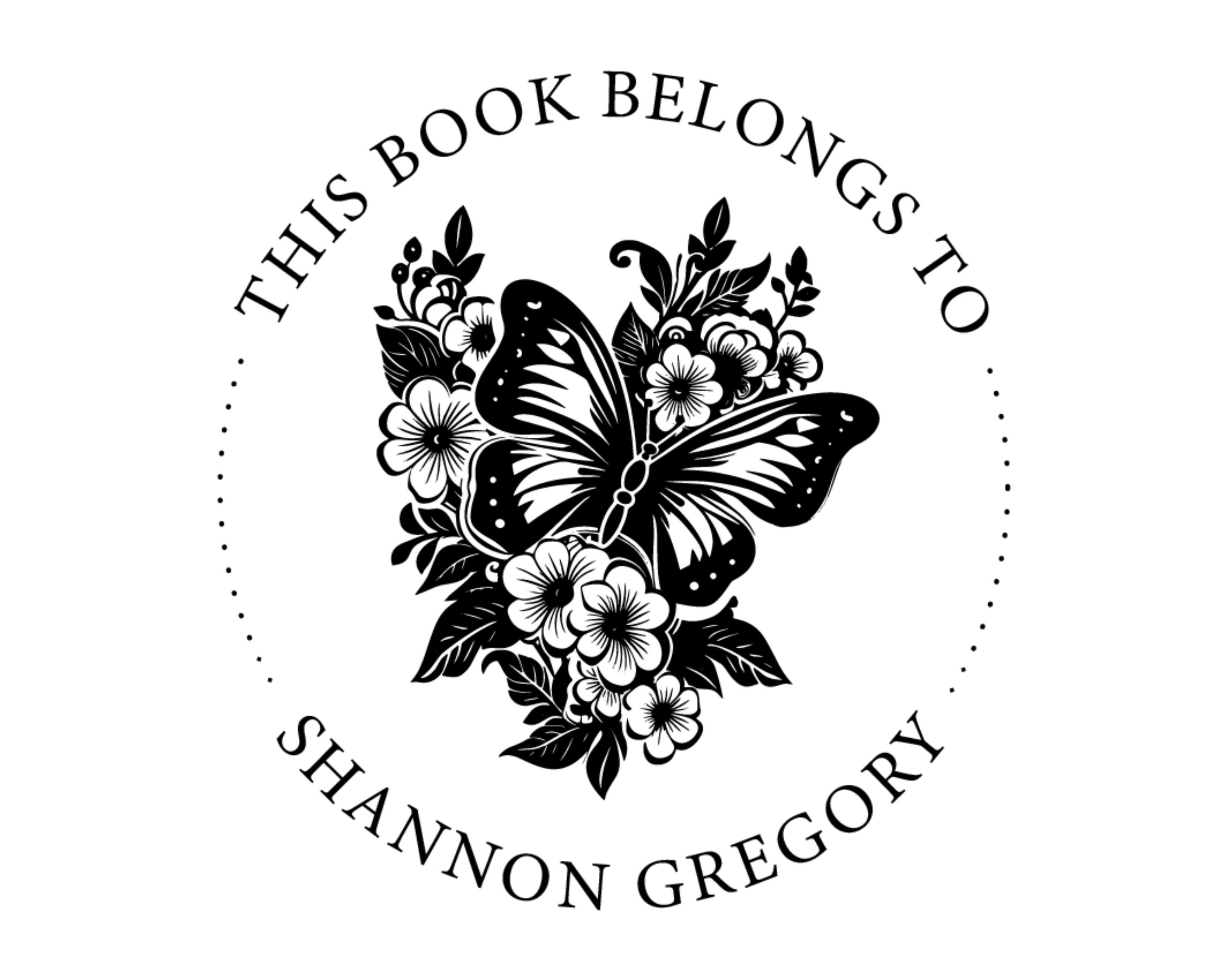 Butterfly Custom Name Book Stamp - ABC-65