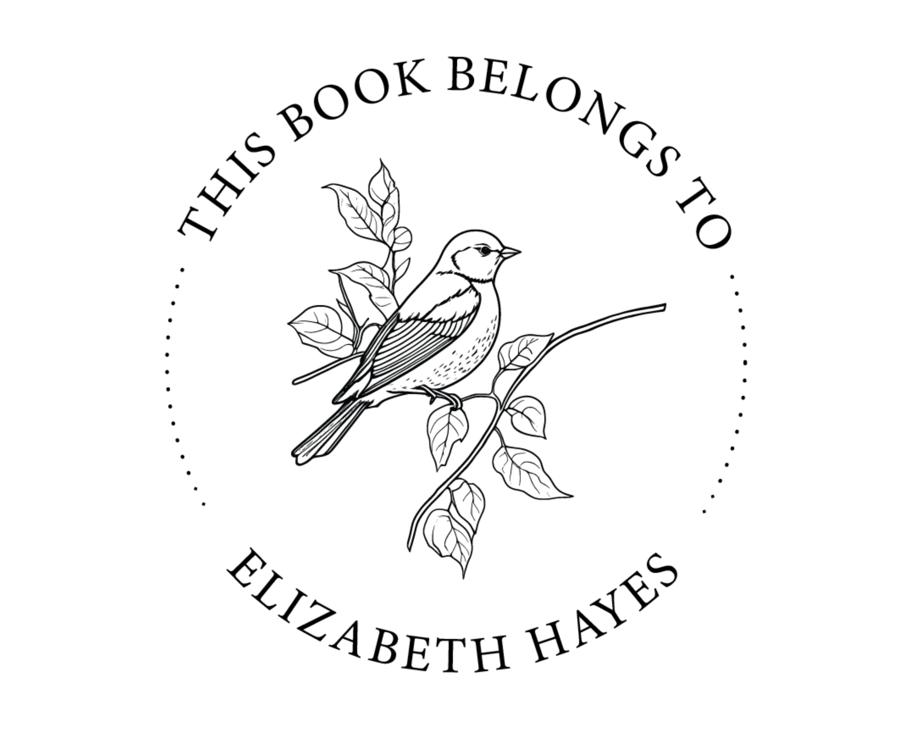 Birds Custom Name Book Stamp - ABC-68