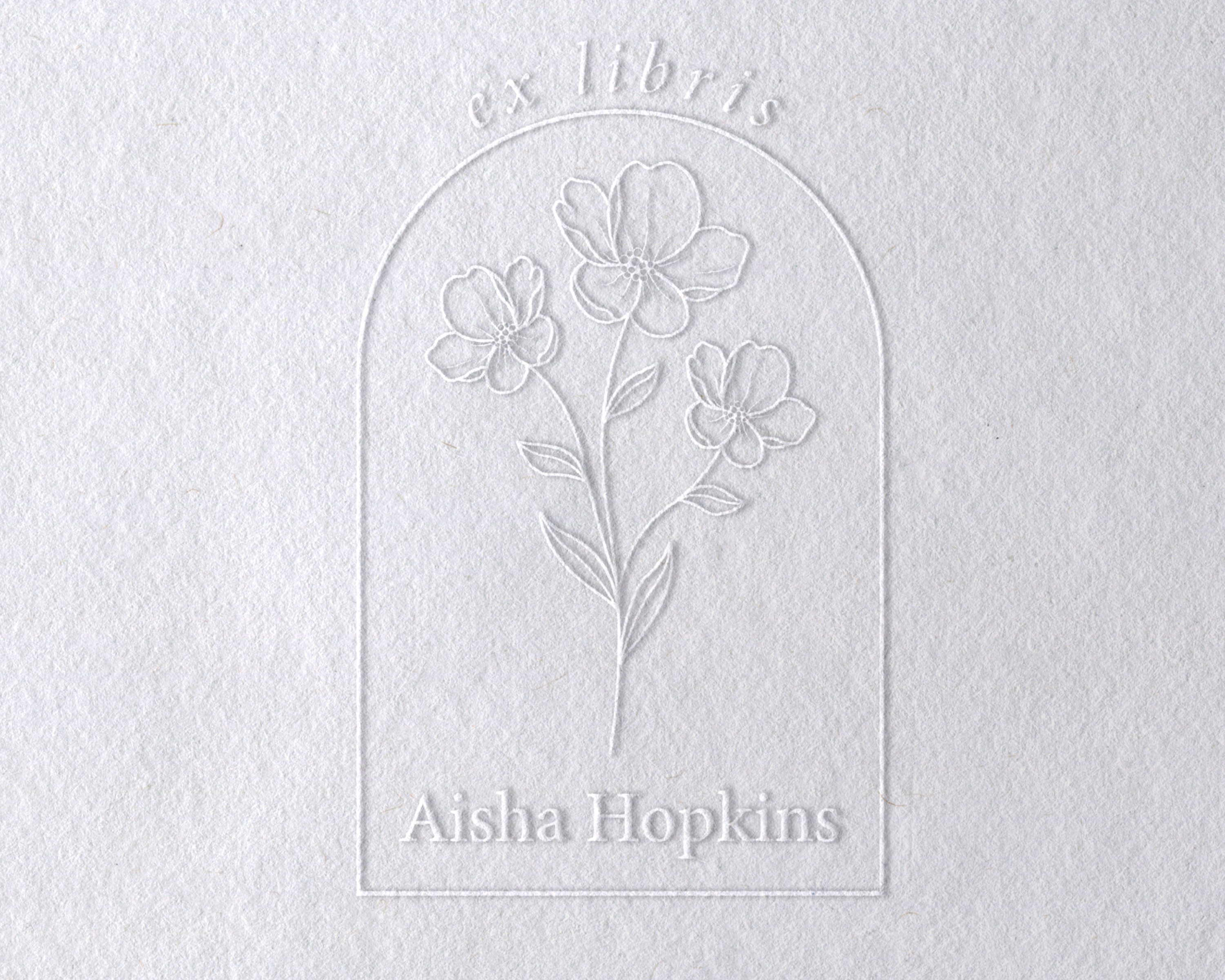 Custom Library Book Embosser - Floral Monogram