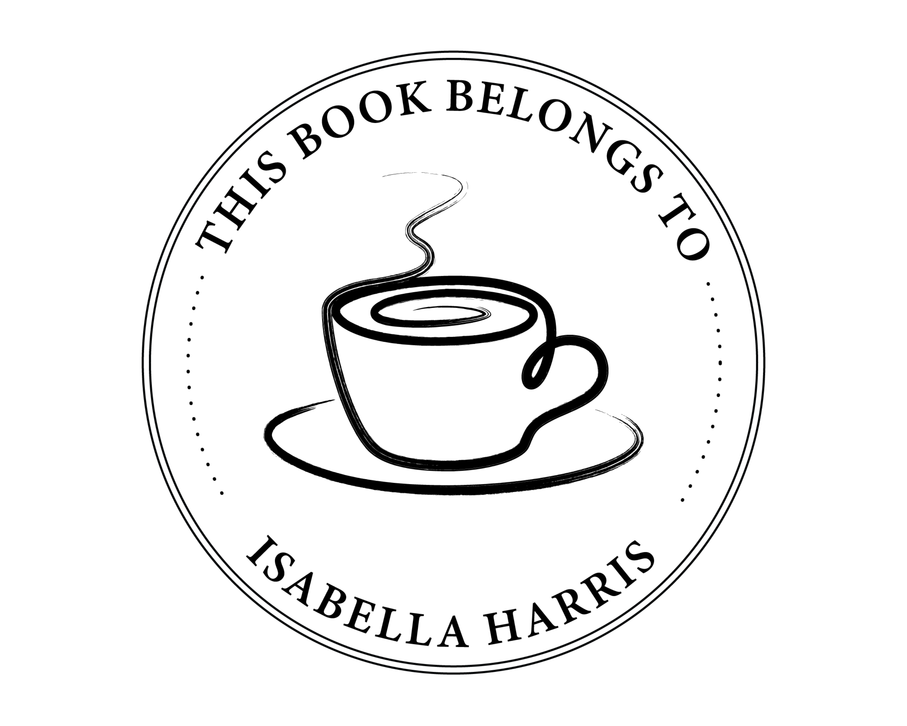 Coffee Custom Name Book Stamp - ABC-74