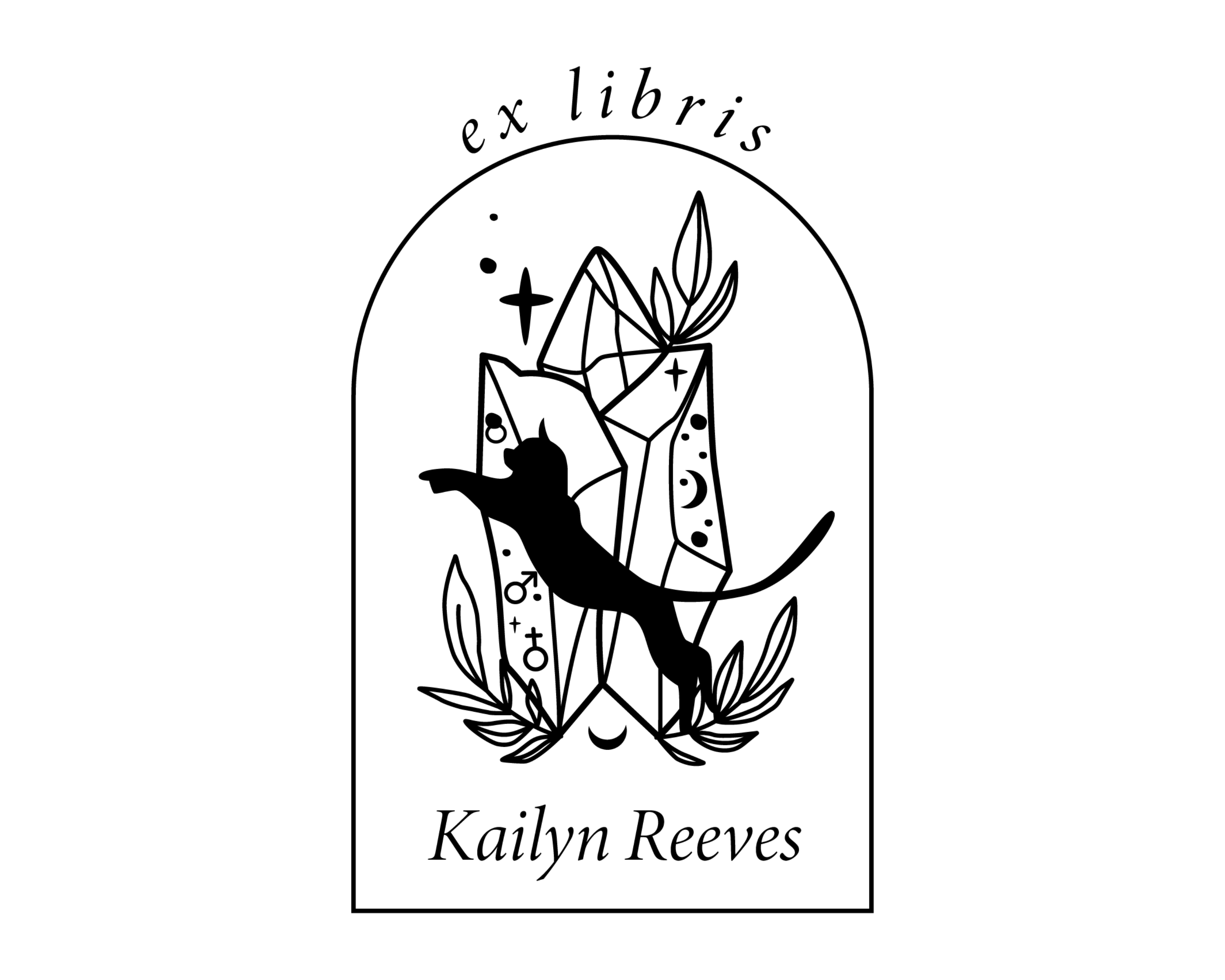 Cat Custom Name Book Stamp - ABC-85