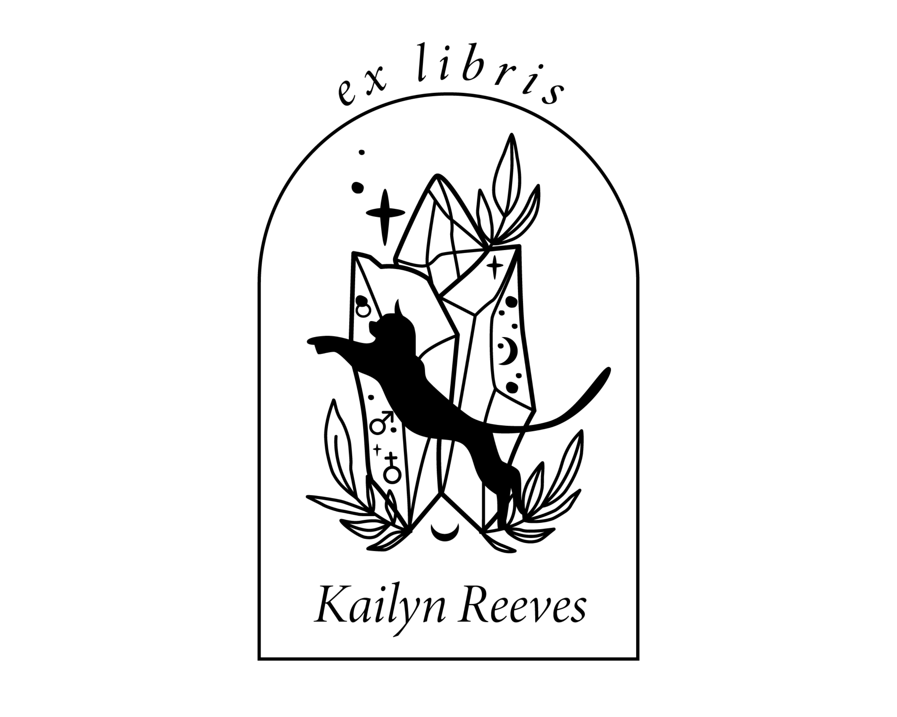 Cat Custom Name Book Stamp - ABC-86