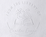 Load image into Gallery viewer, Custom Beach Themed Book Stamp or Embosser – 40 mm Round
