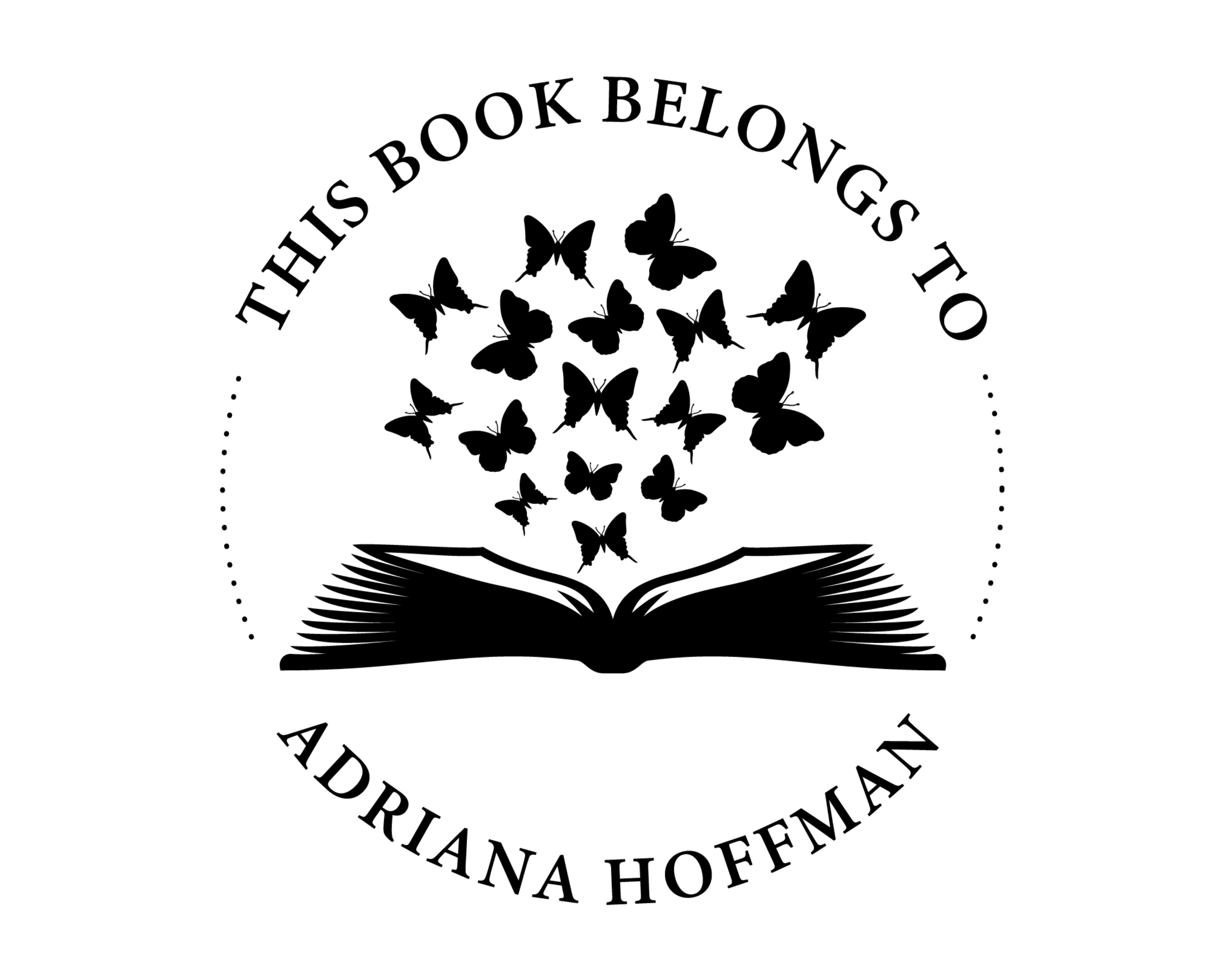 Butterfly Custom Name Book Stamp - BS1