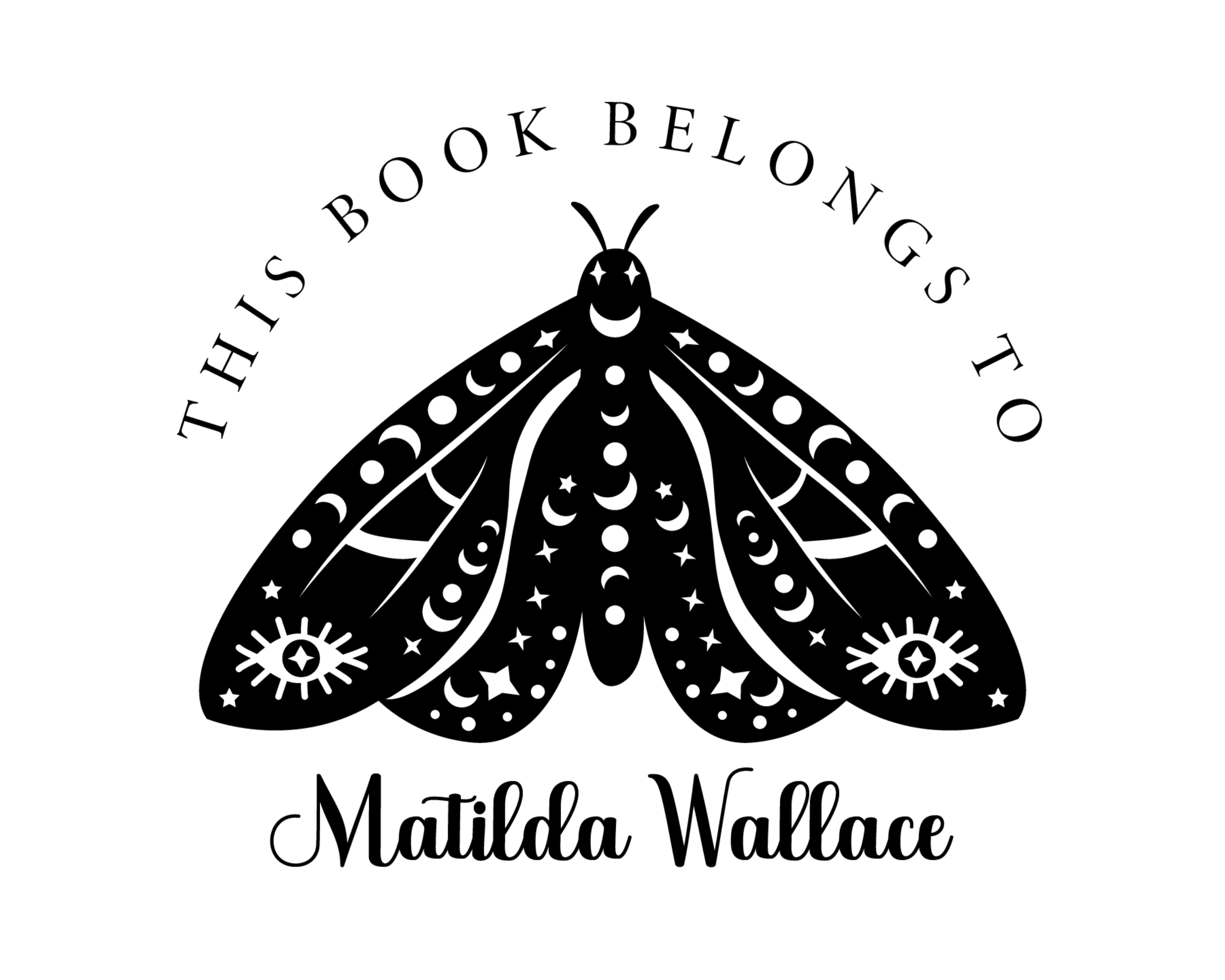 Butterfly Custom Name Book Stamp - BS23