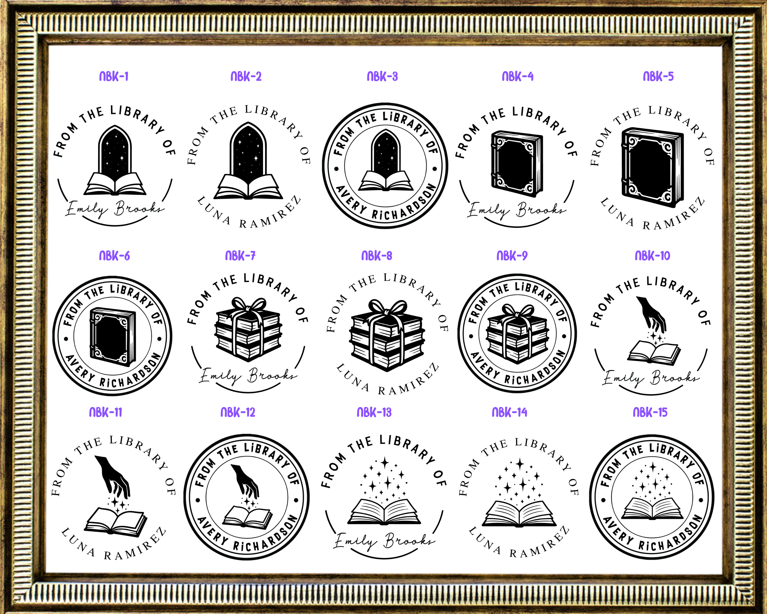 Custom Book Themed Book Stamp or Embosser – 40 mm Round