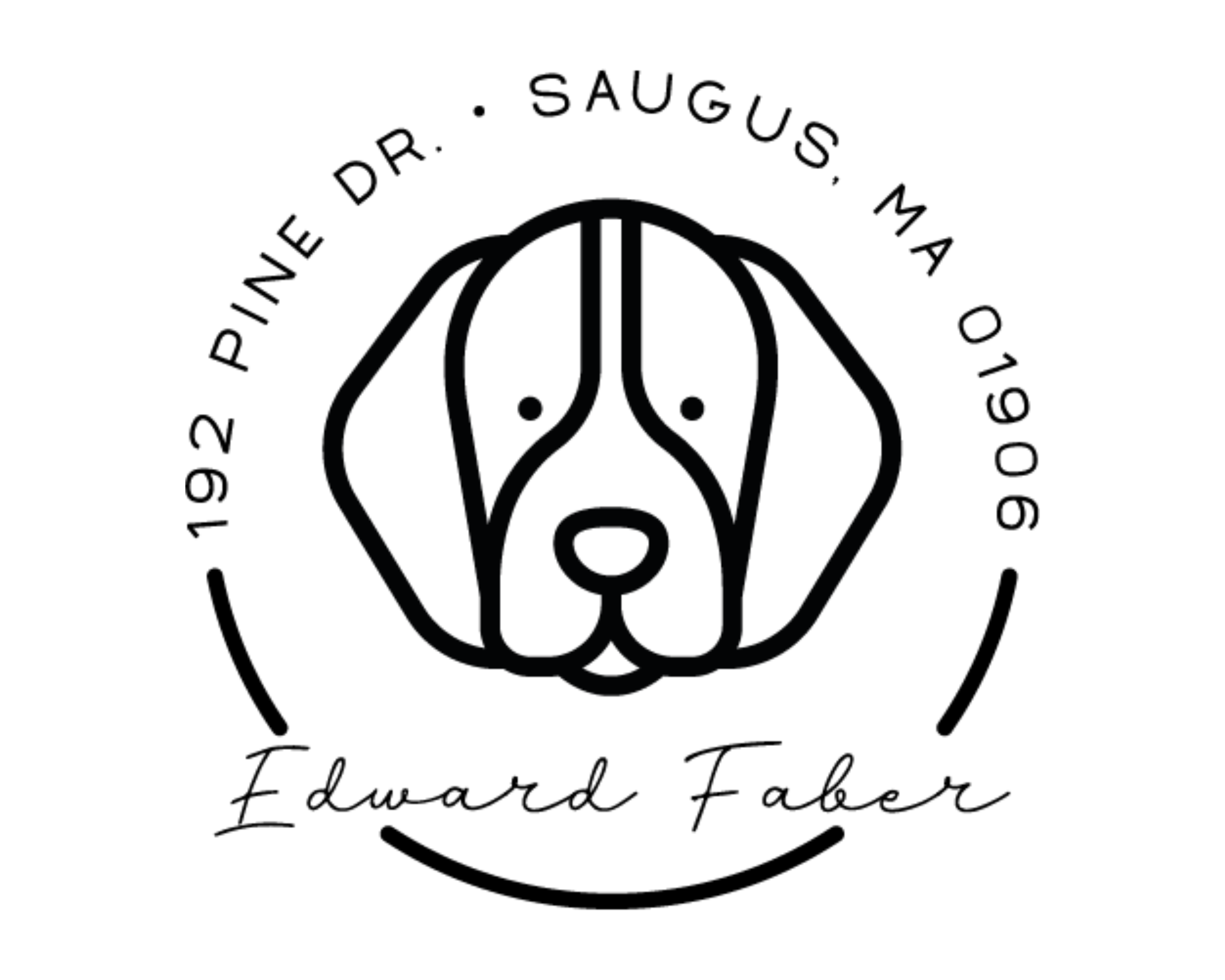 Dog Custom Name Book Stamp - DOGRND-Beagle