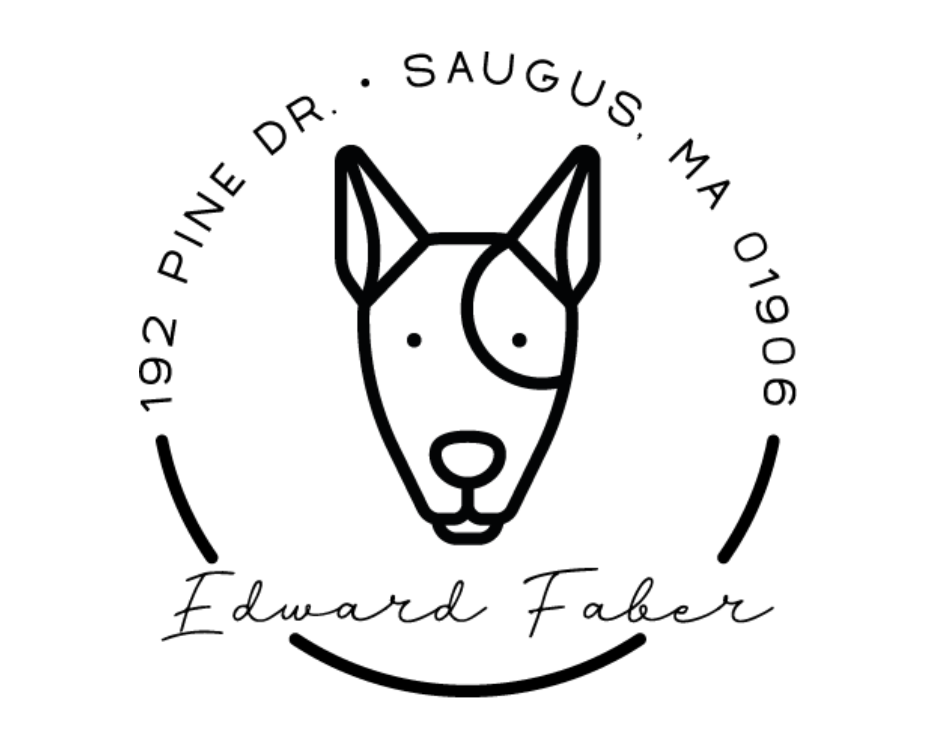 Dog Custom Name Book Stamp - DOGRND-Bull_terrier