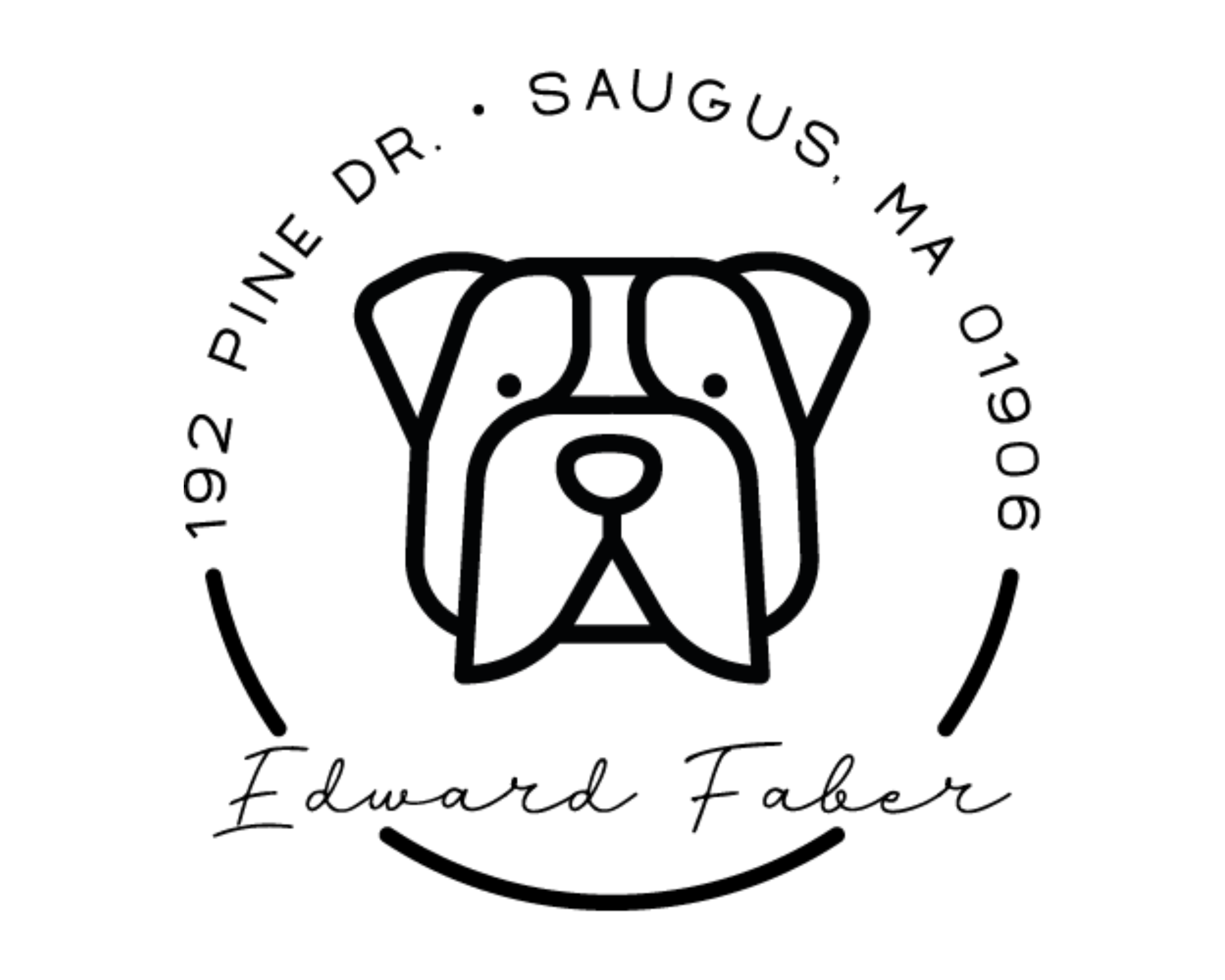 Dog Custom Name Book Stamp - DOGRND-Bulldog