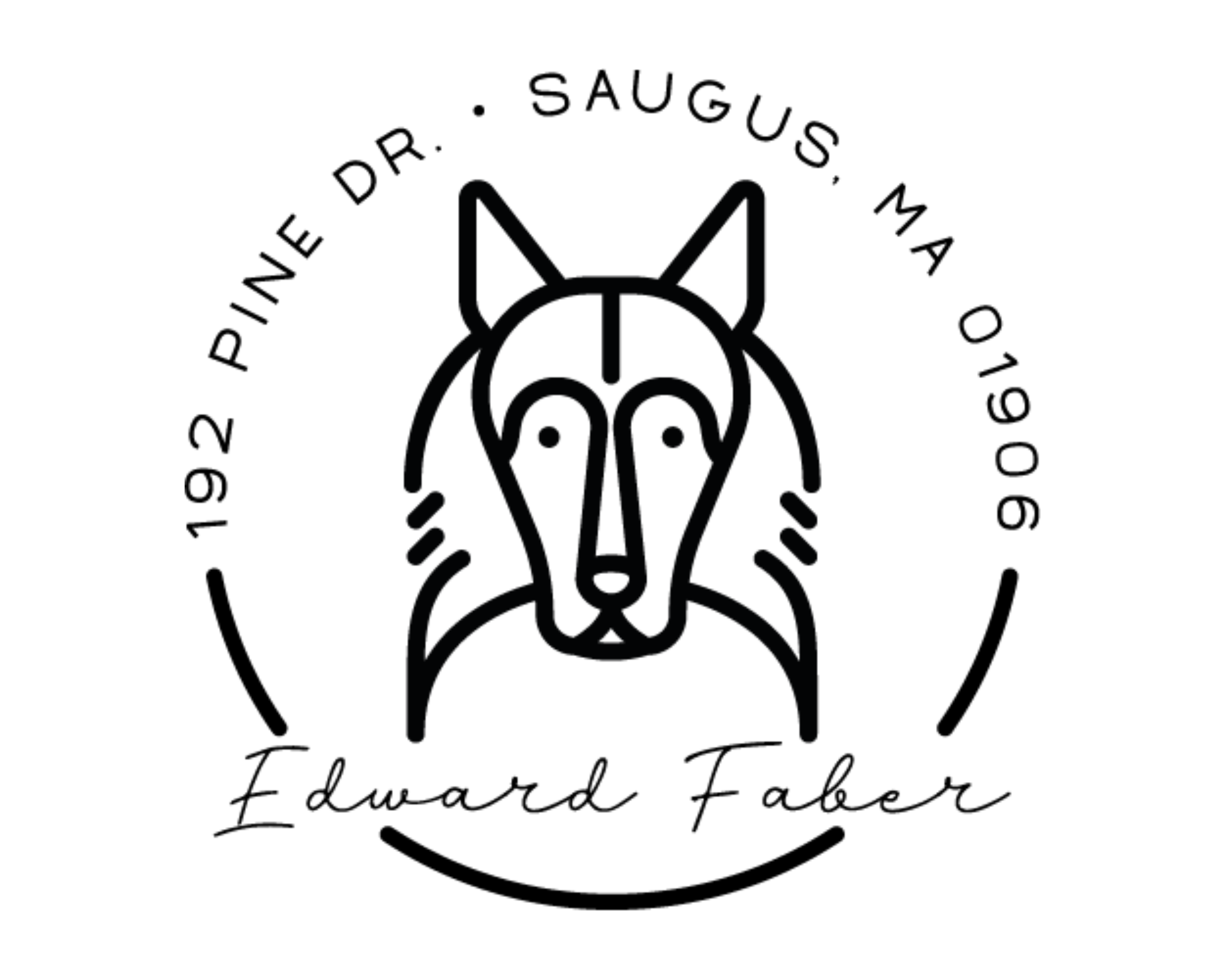 Dog Custom Name Book Stamp - DOGRND-Collie