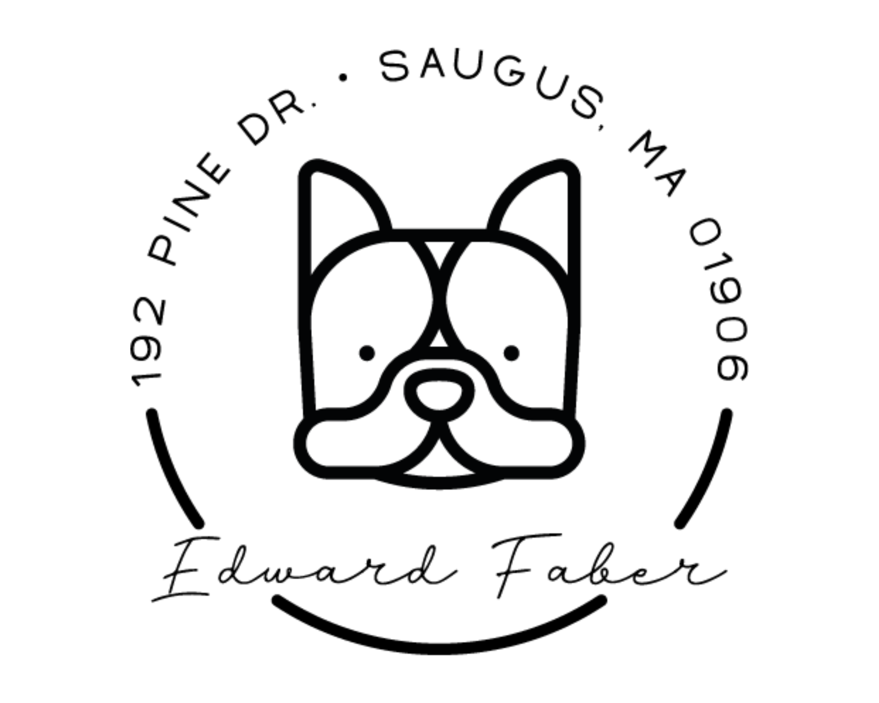 Dog Custom Name Book Stamp - DOGRND-French_Bulldog