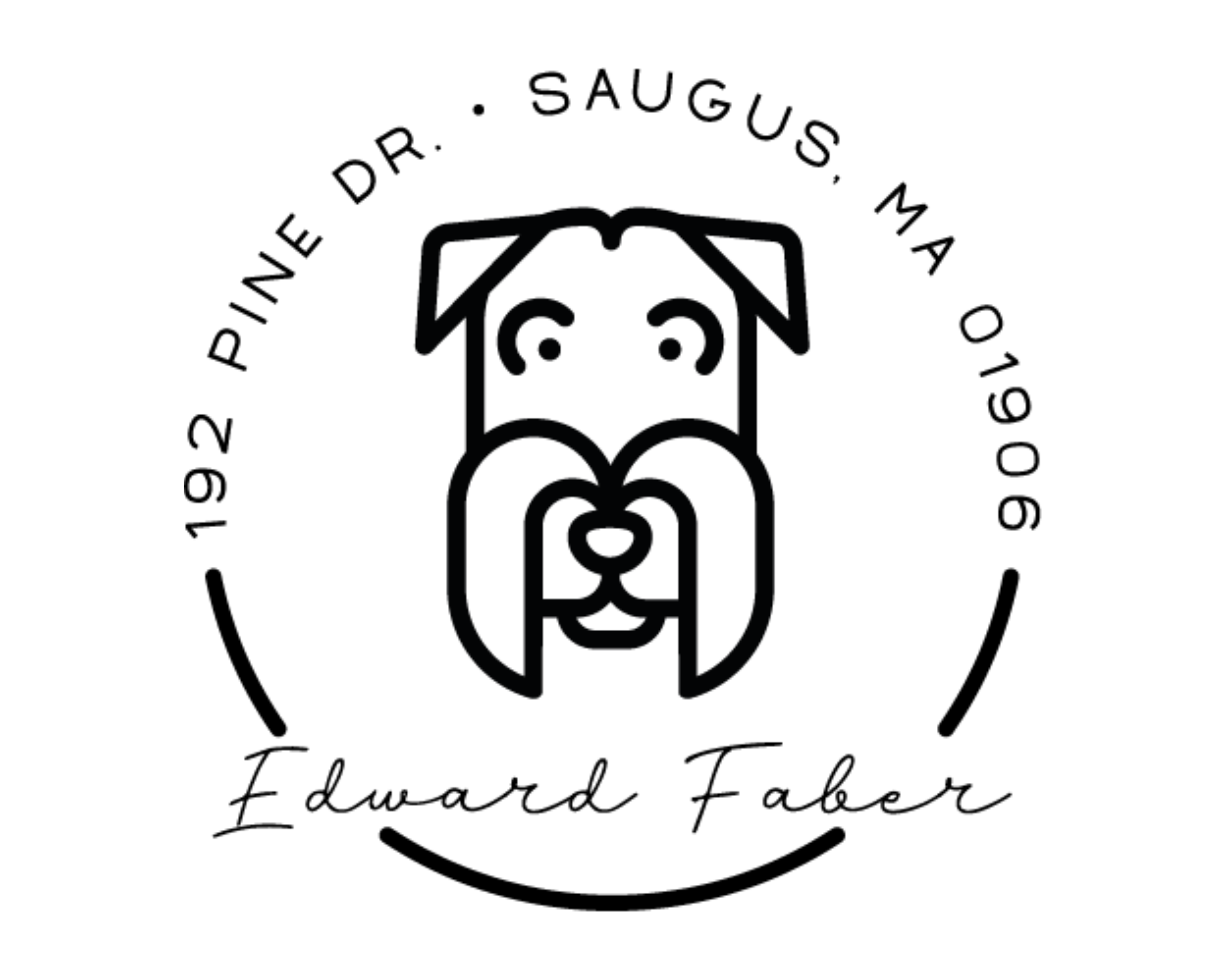 Dog Custom Name Book Stamp - DOGRND-Miniature_schnauzer