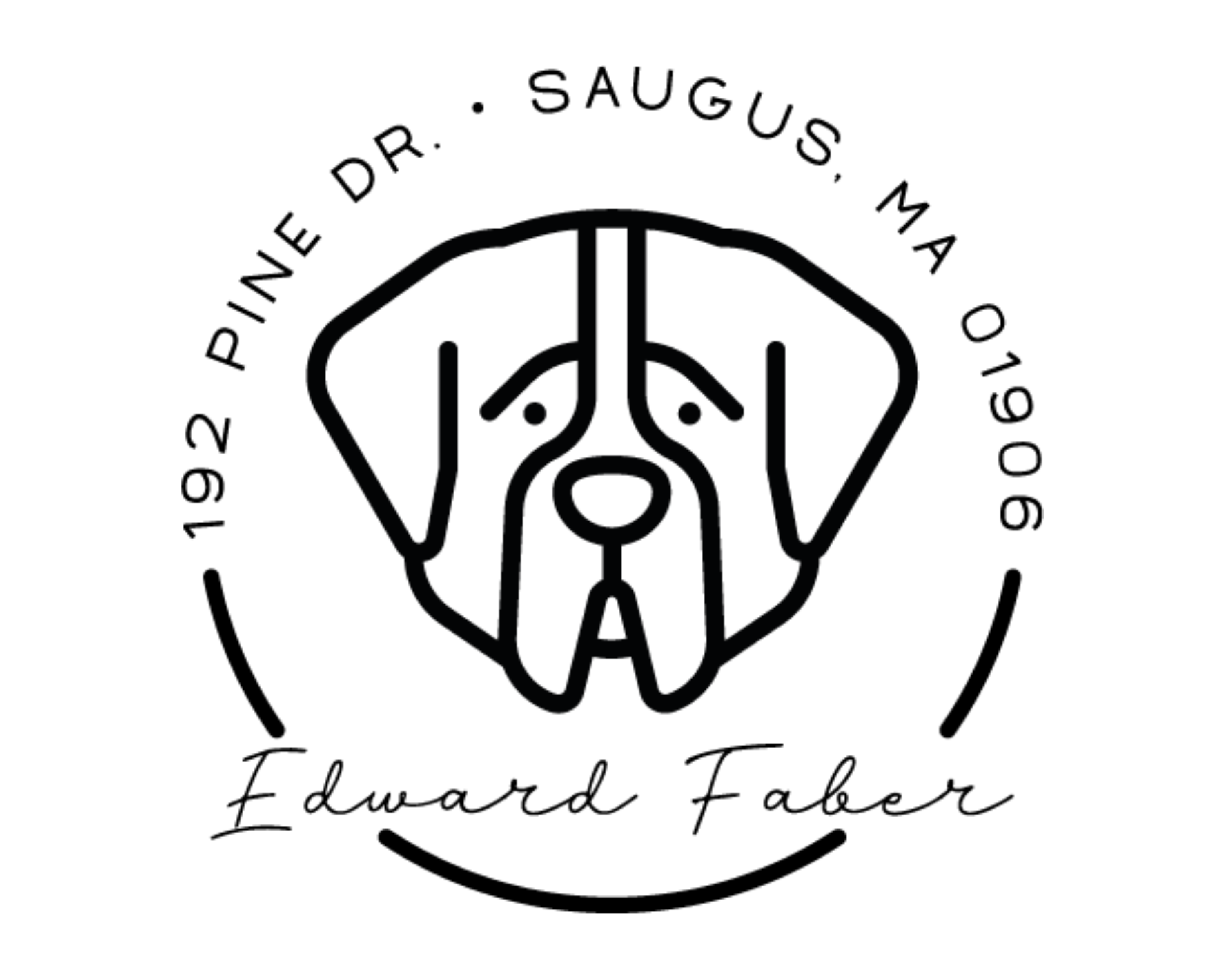 Dog Custom Name Book Stamp - DOGRND-Saint_Bernard