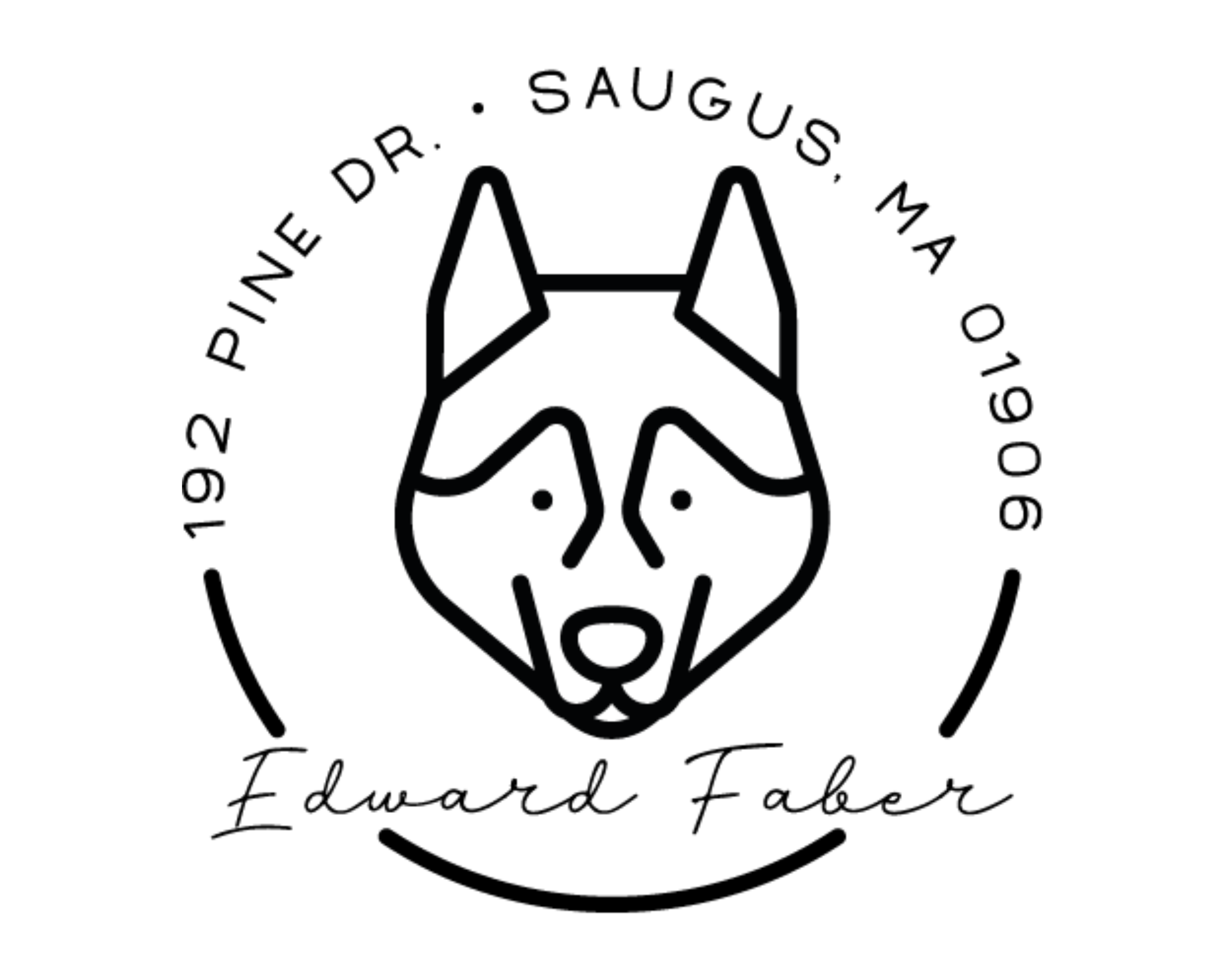 Dog Custom Name Book Stamp - DOGRND-Siberian_Husky