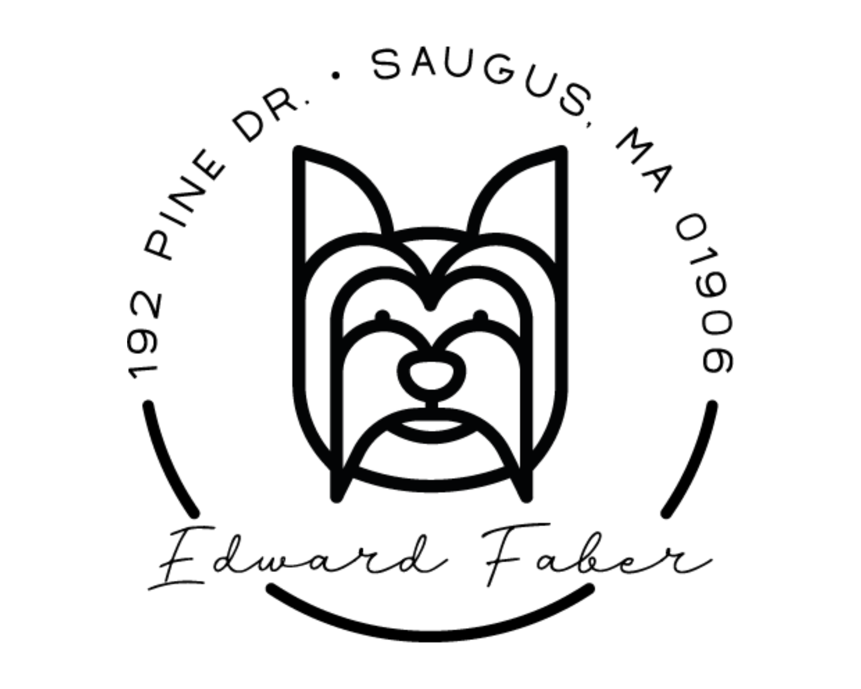 Dog Custom Name Book Stamp - DOGRND-Yorkshire_terrier