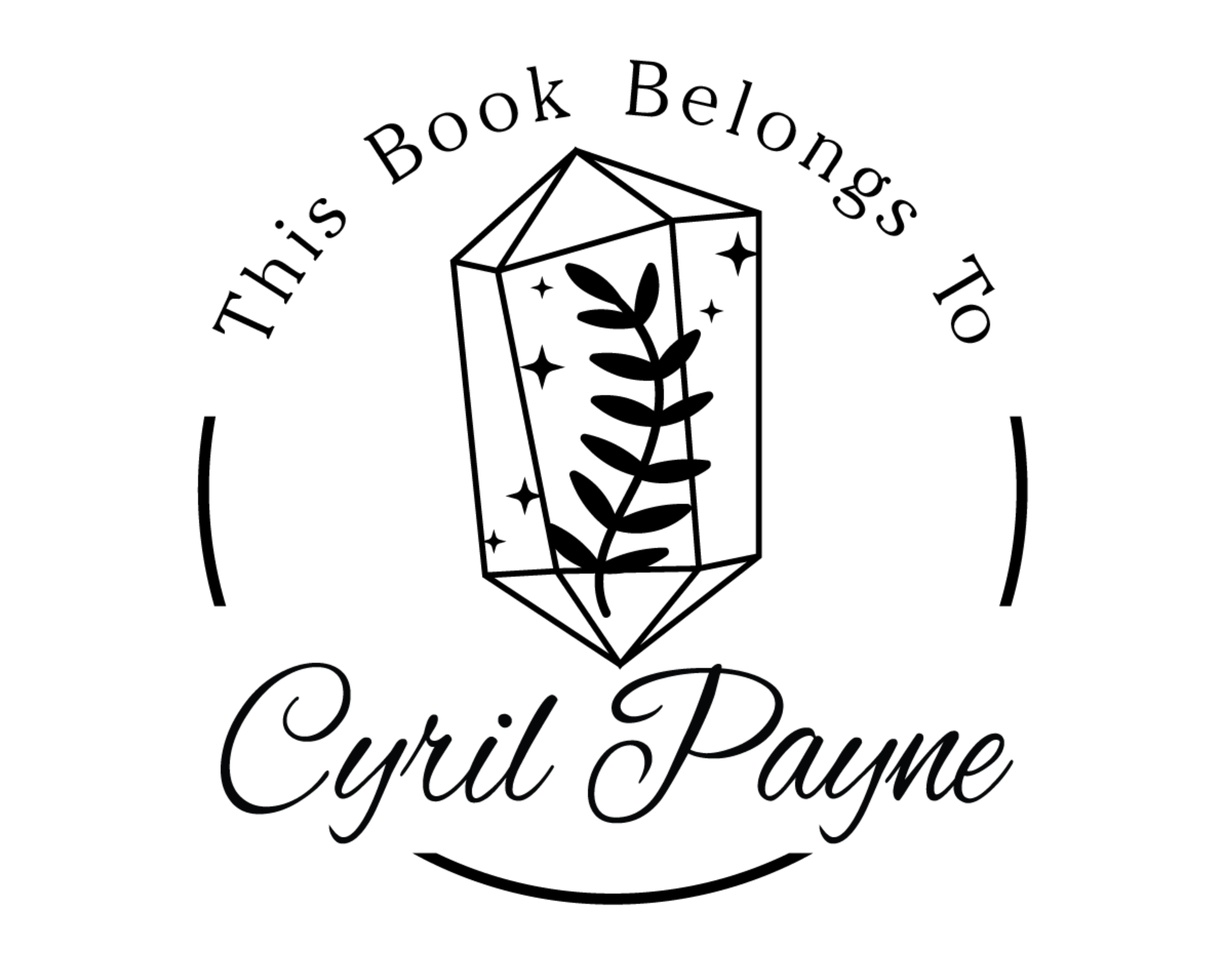 Crystal Custom Name Book Stamp - EL11