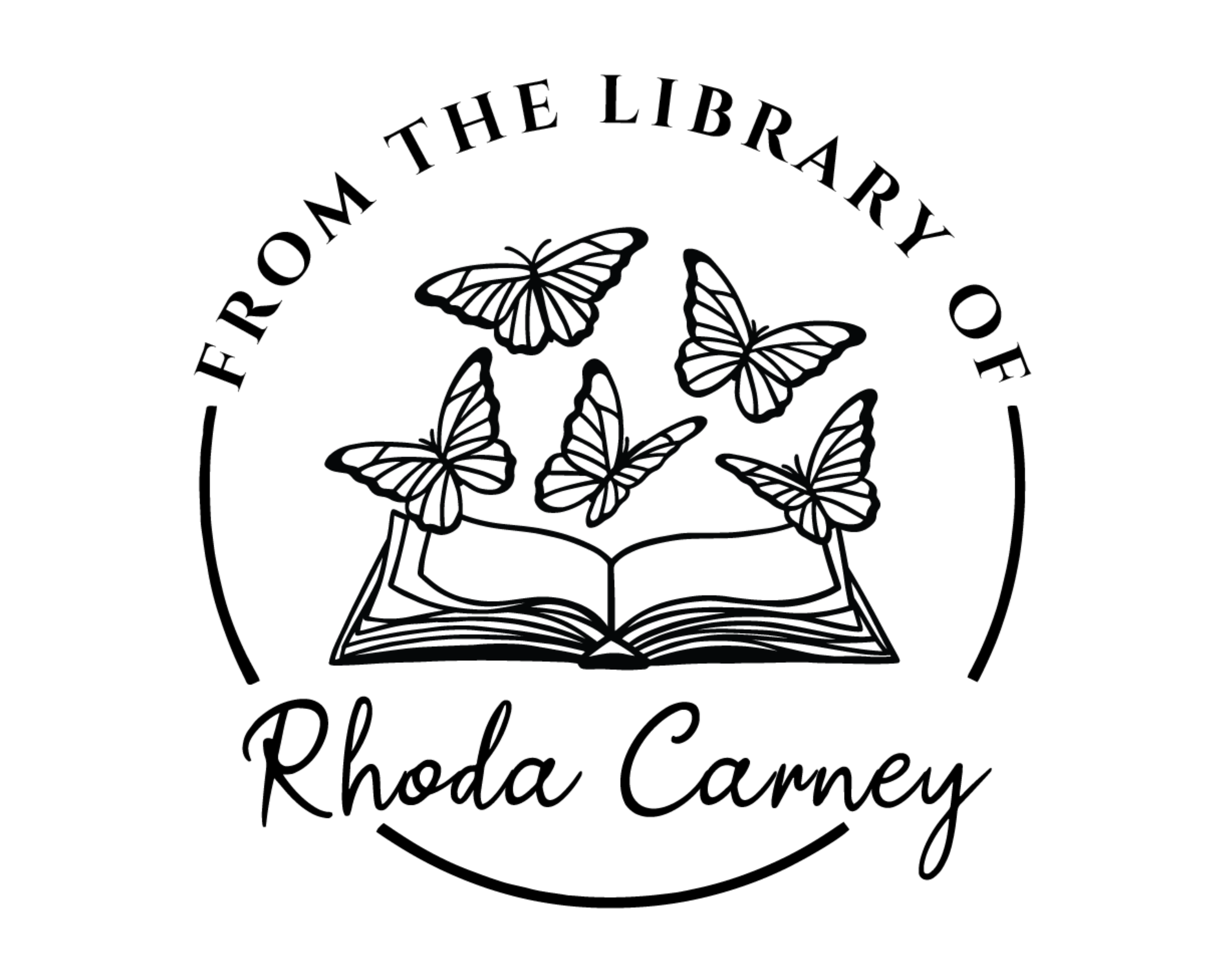 Butterfly Custom Name Book Stamp - JB-Butterfly11