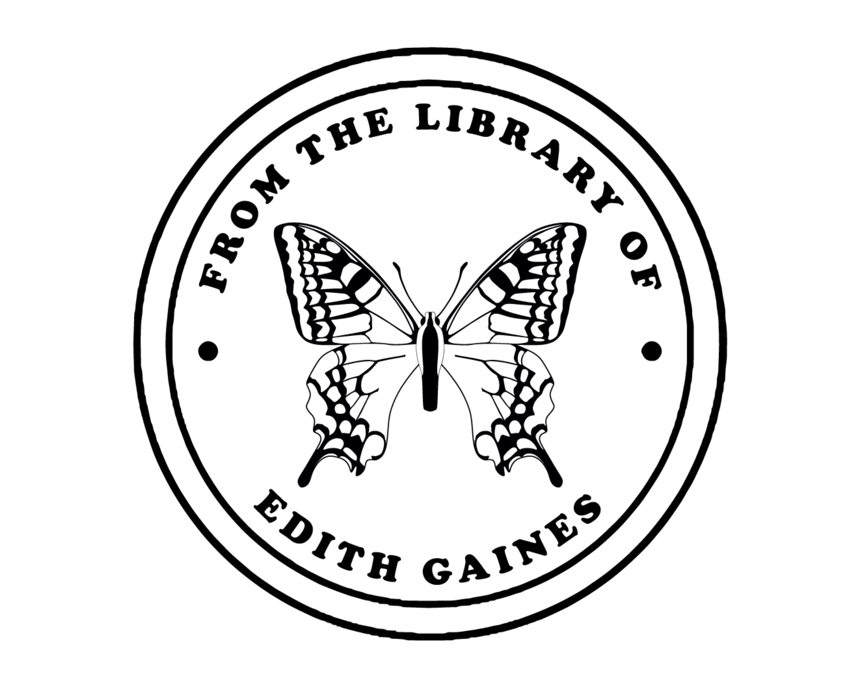 Butterfly Custom Name Book Stamp - JB-Butterfly12