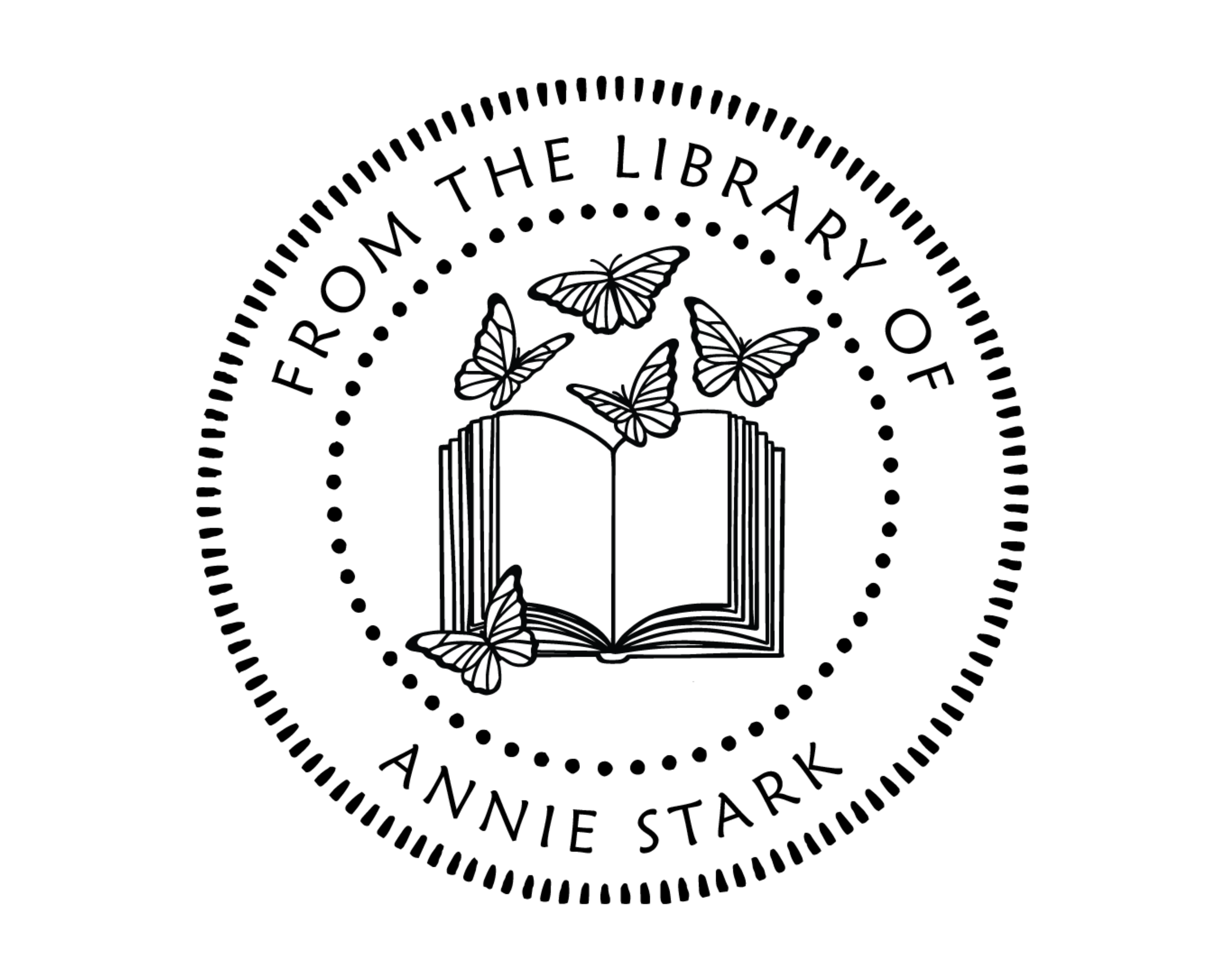 Butterfly Custom Name Book Stamp - JB-Butterfly13