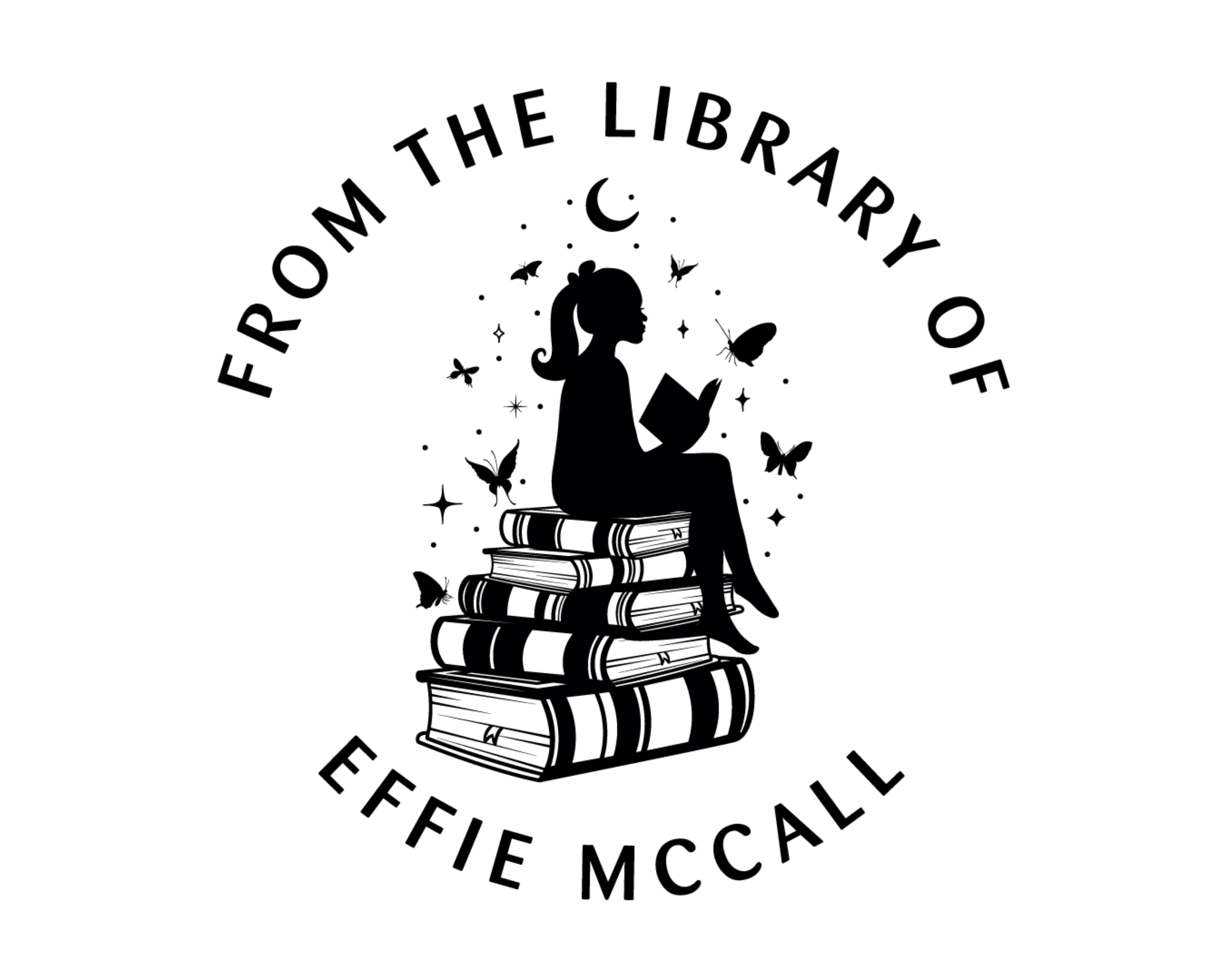 Girl Custom Name Book Stamp - JB-Butterfly1