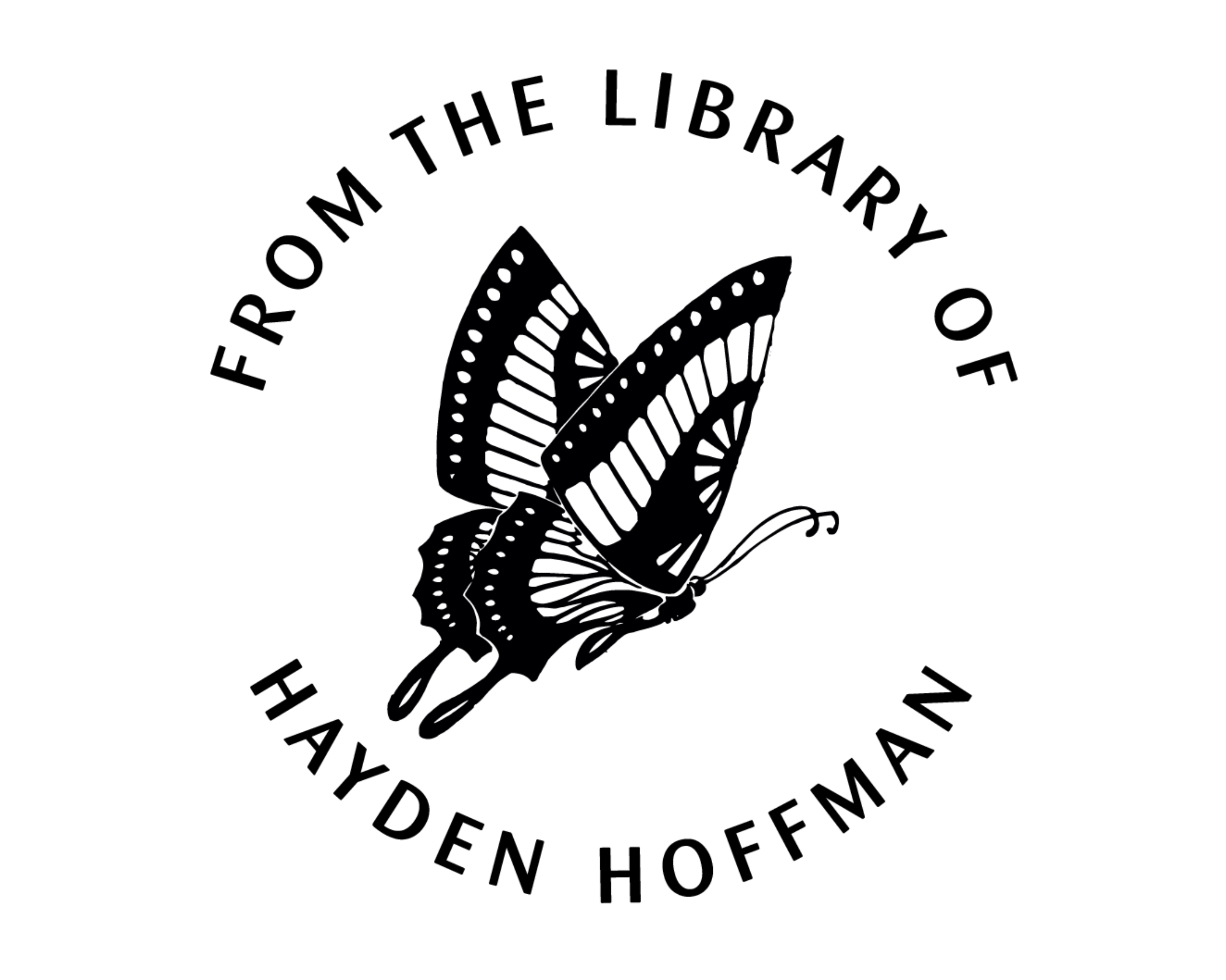 Butterfly Custom Name Book Stamp - JB-Butterfly3