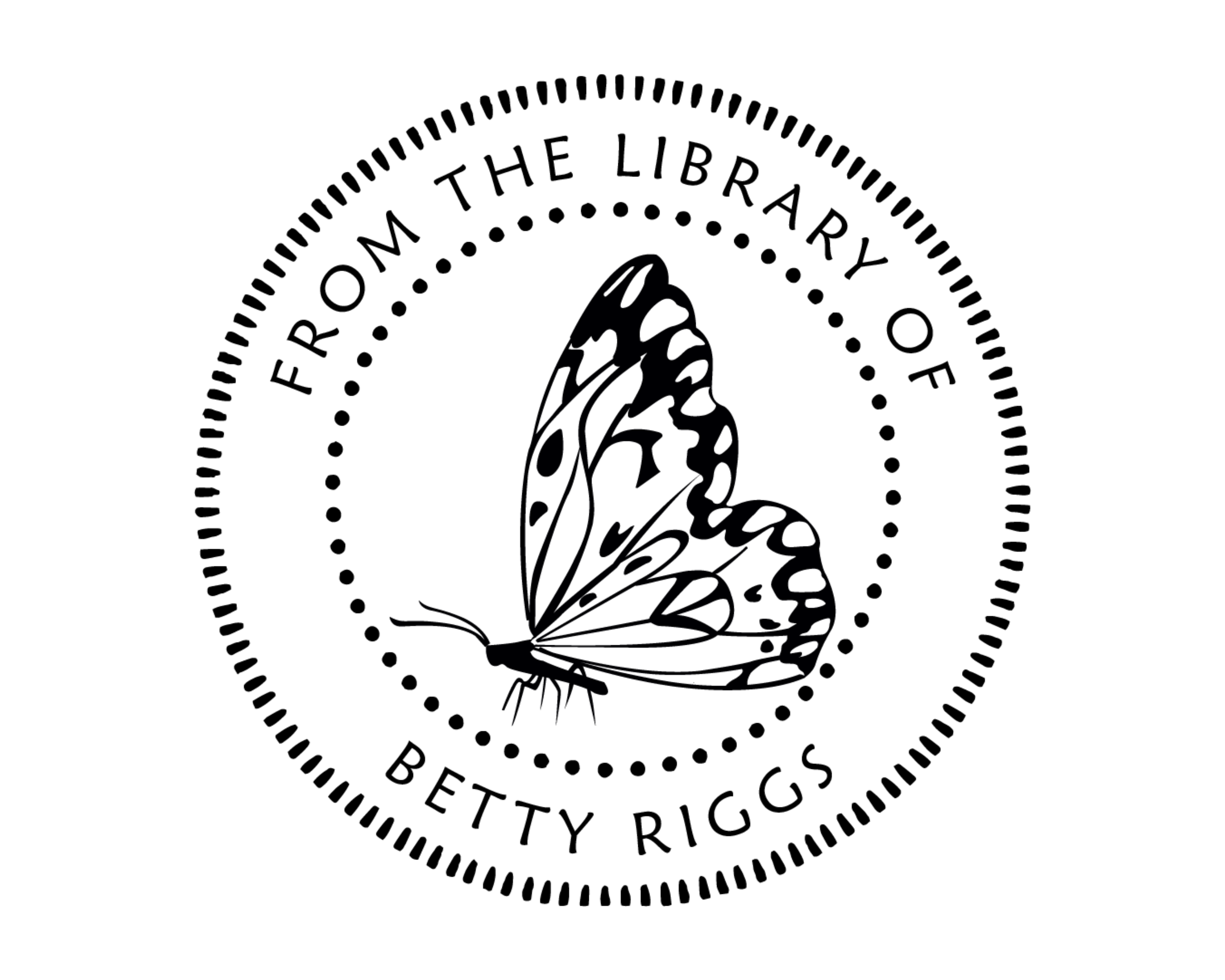 Butterfly Custom Name Book Stamp - JB-Butterfly6