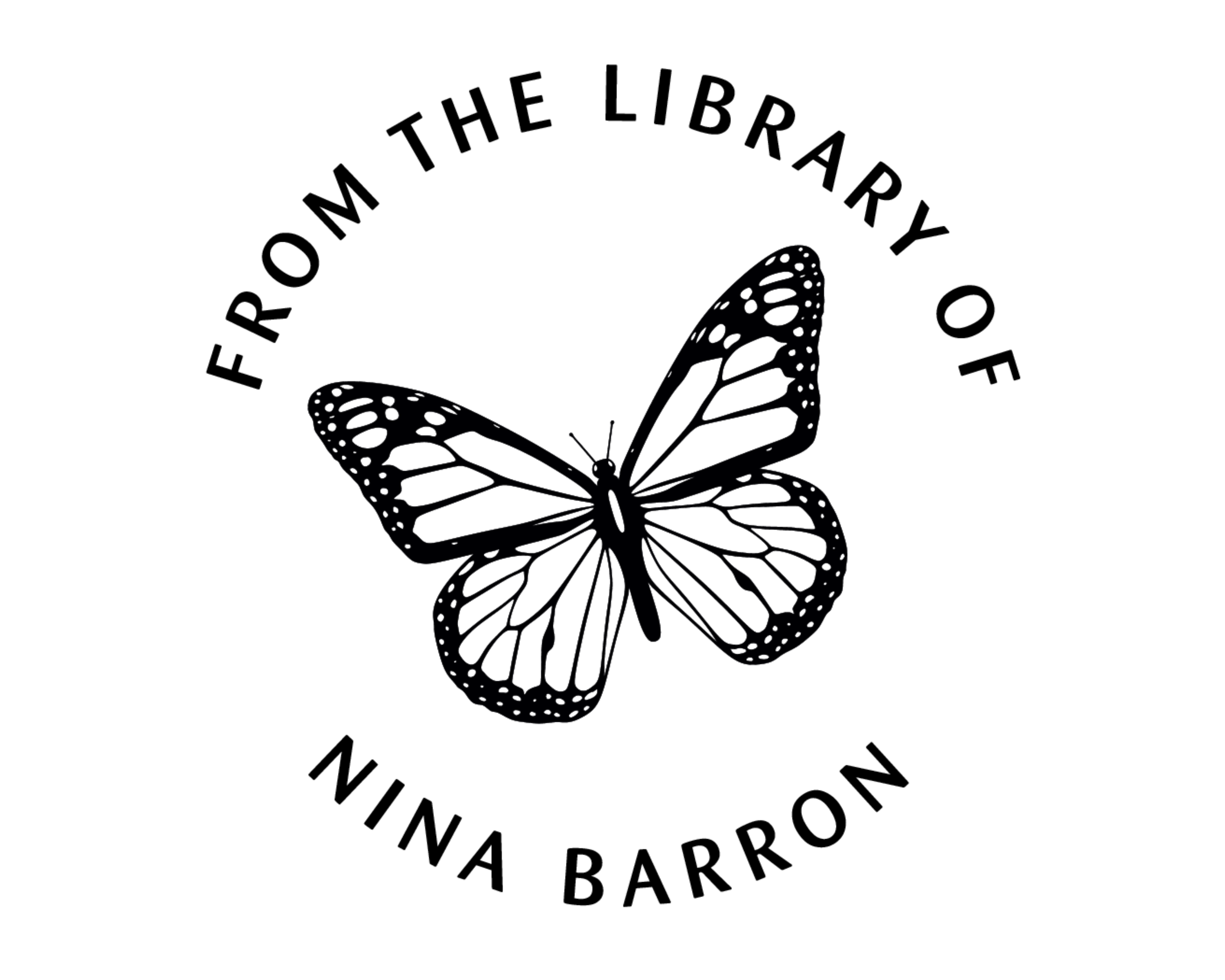 Butterfly Custom Name Book Stamp - JB-Butterfly7