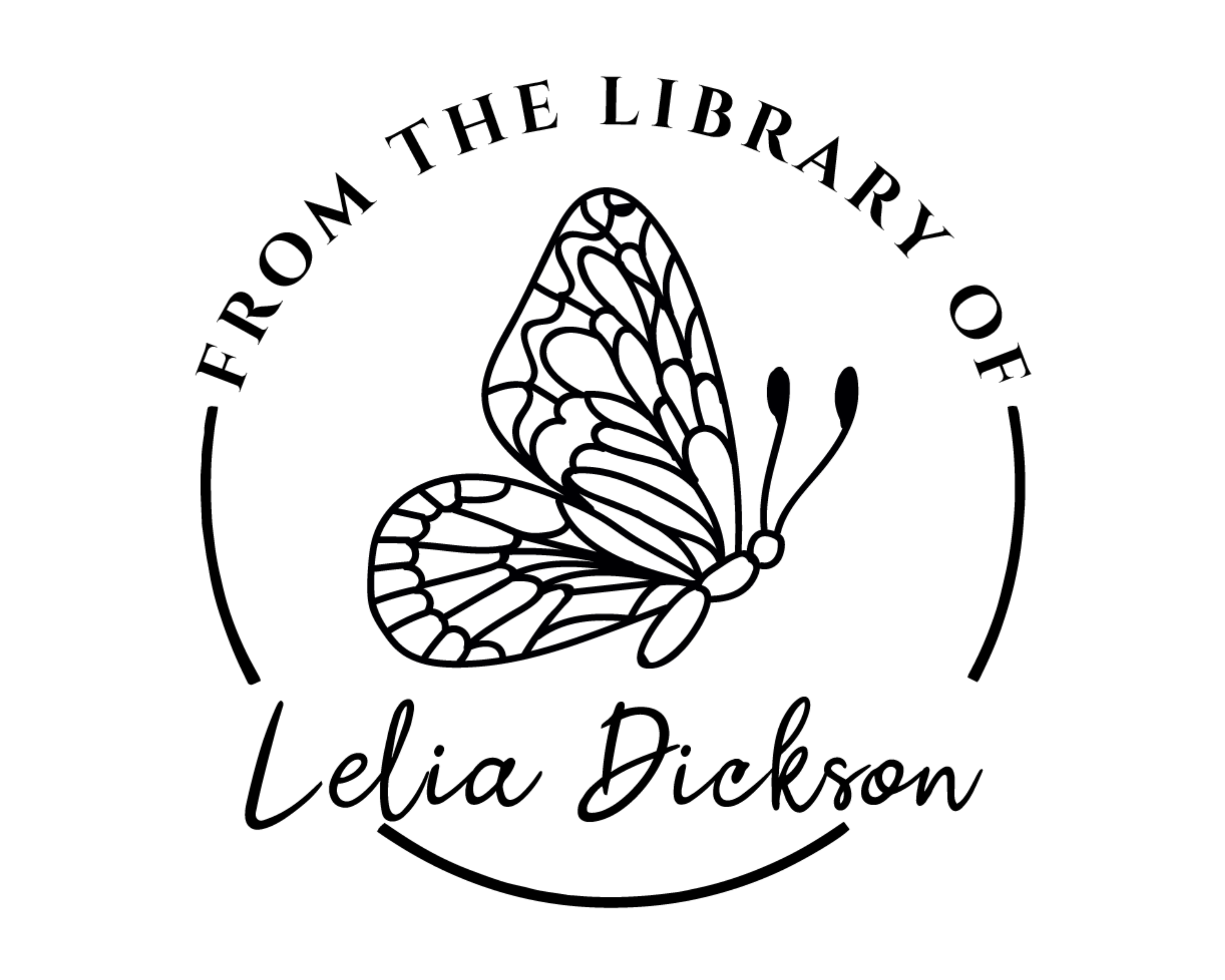 Butterfly Custom Name Book Stamp - JB-Butterfly8