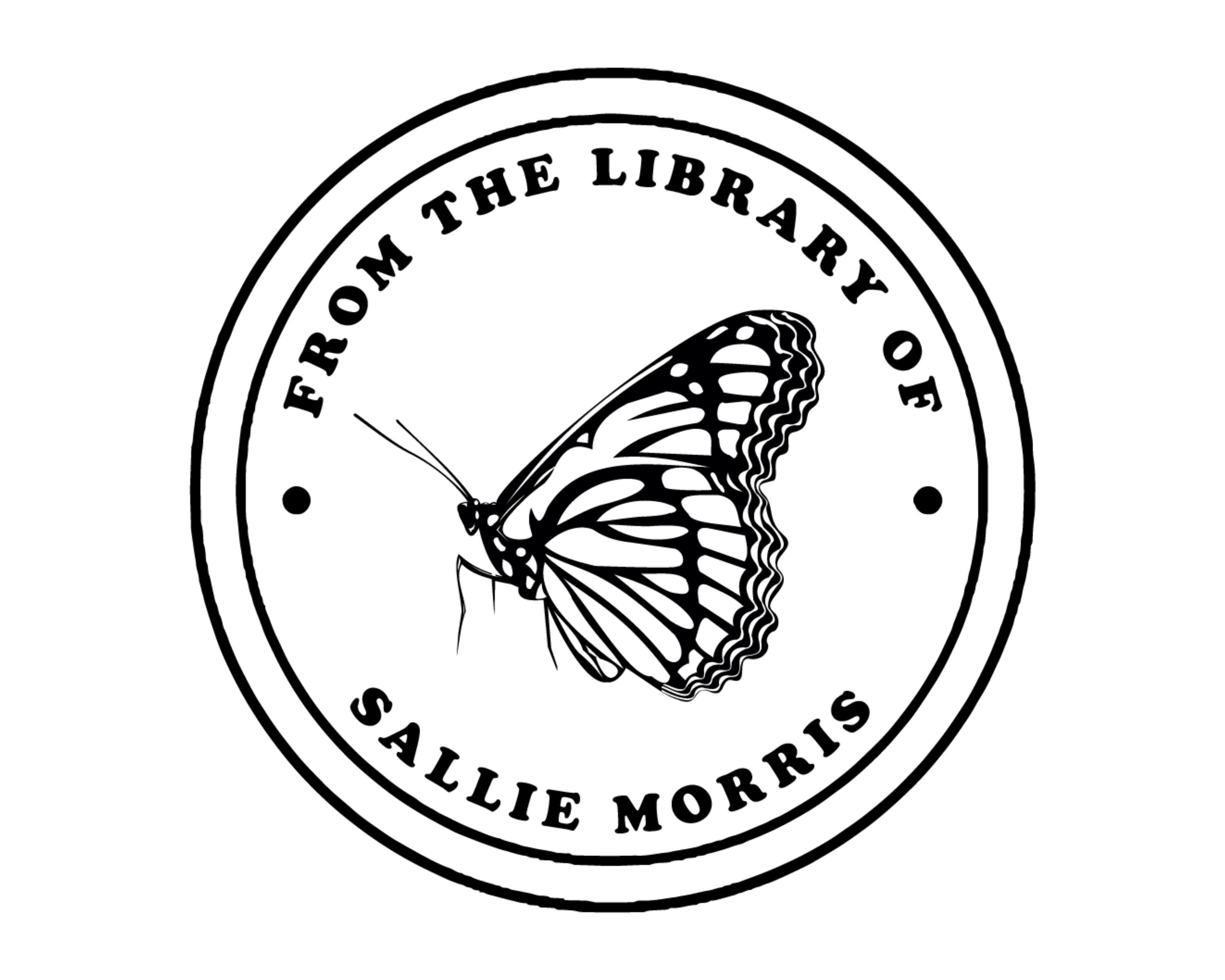 Butterfly Custom Name Book Stamp - JB-Butterfly9