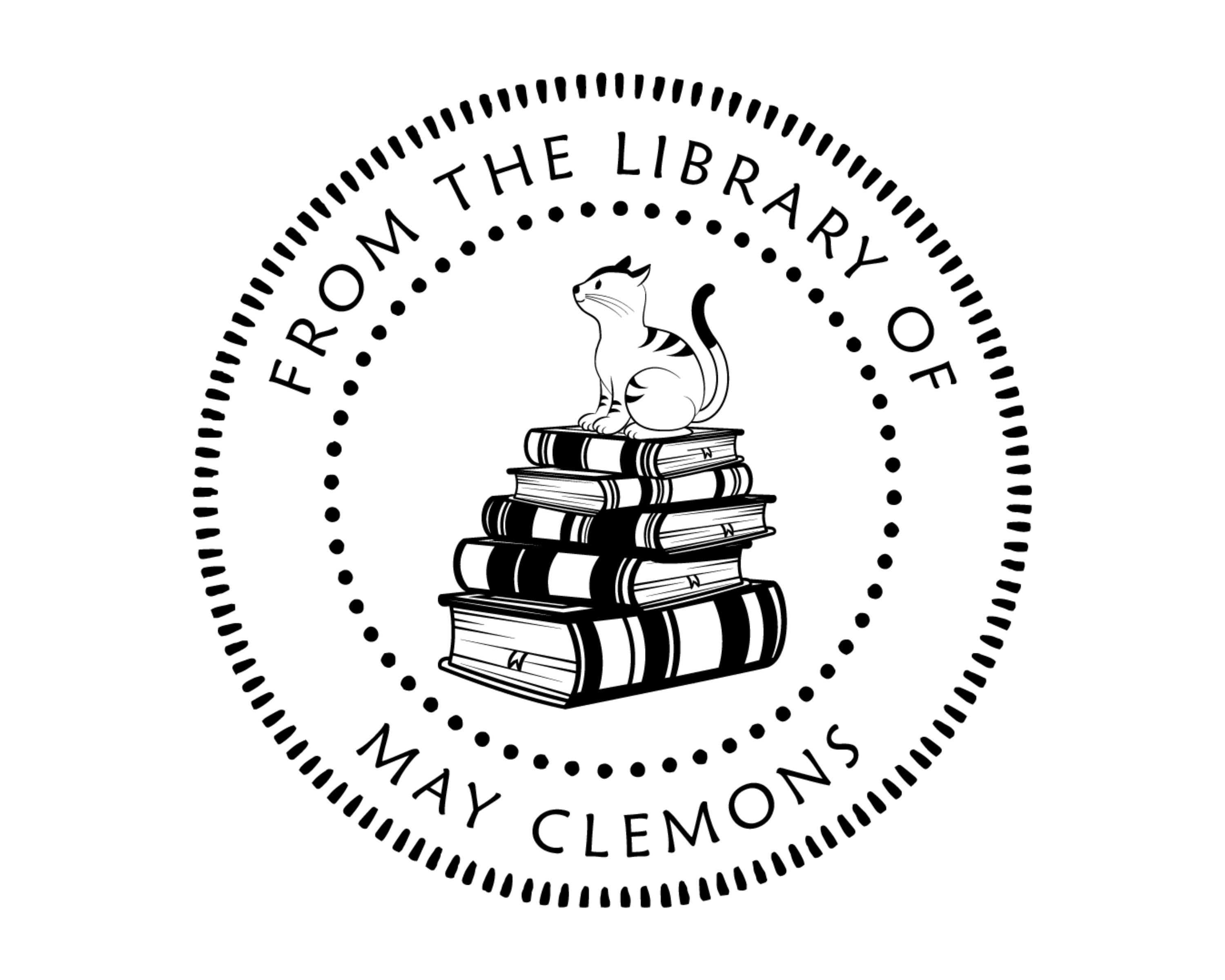 Cat Custom Name Book Stamp - JB-Cat13