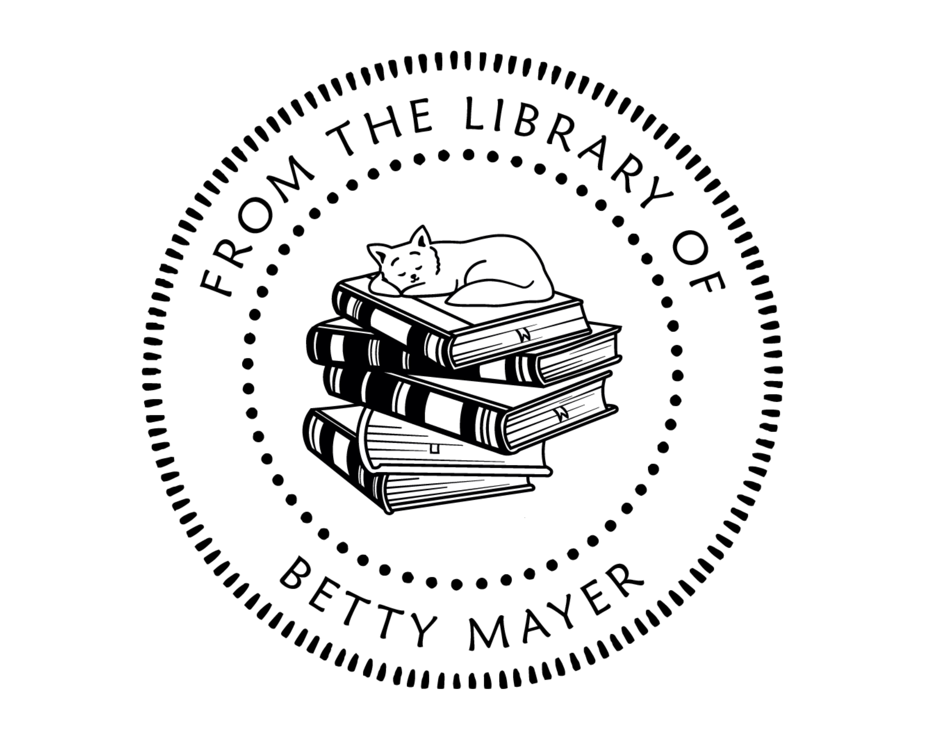 Cat Custom Name Book Stamp - JB-Cat17