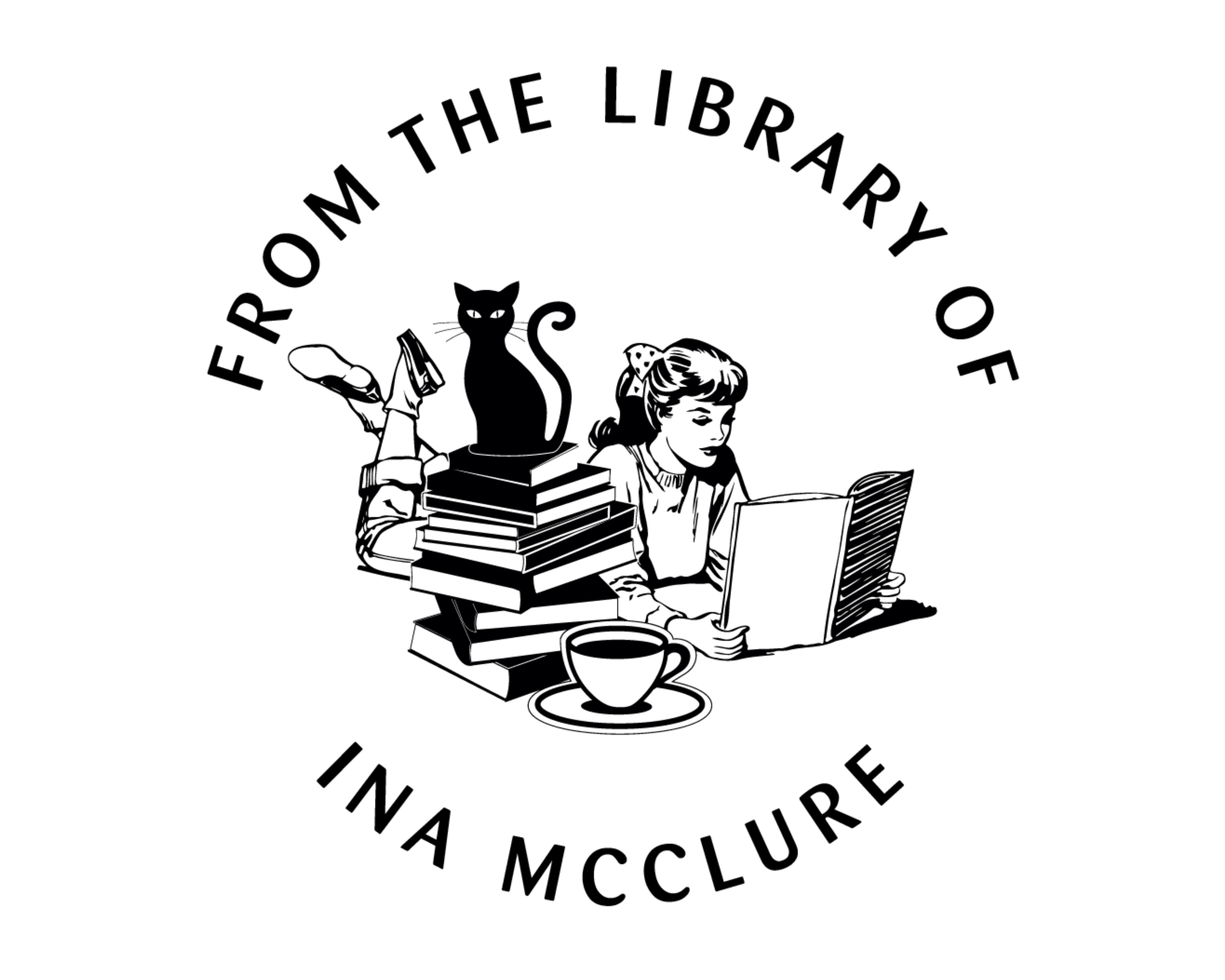 Cat Custom Name Book Stamp - JB-Cat1