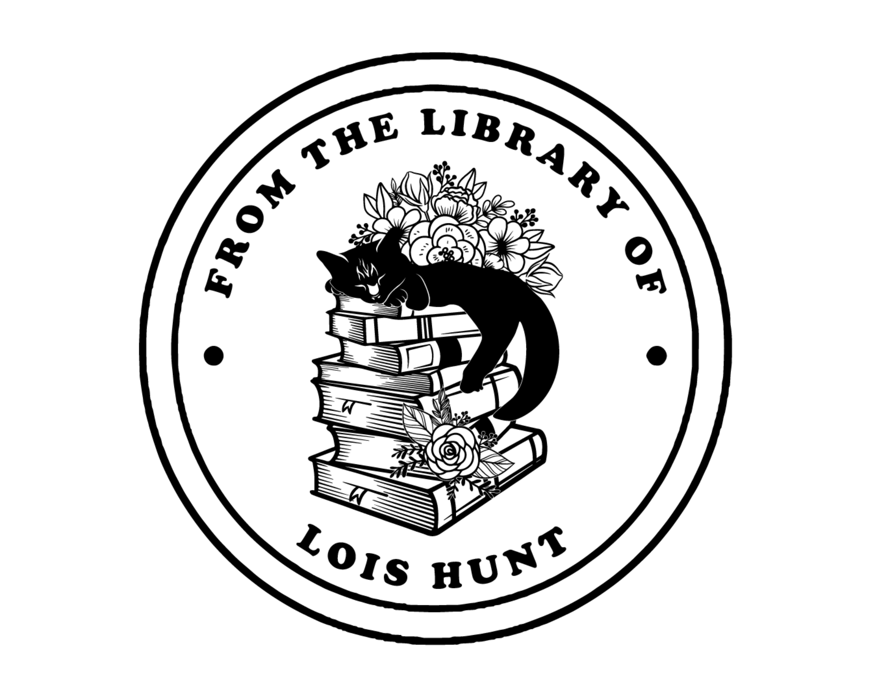 Cat Custom Name Book Stamp - JB-Cat4