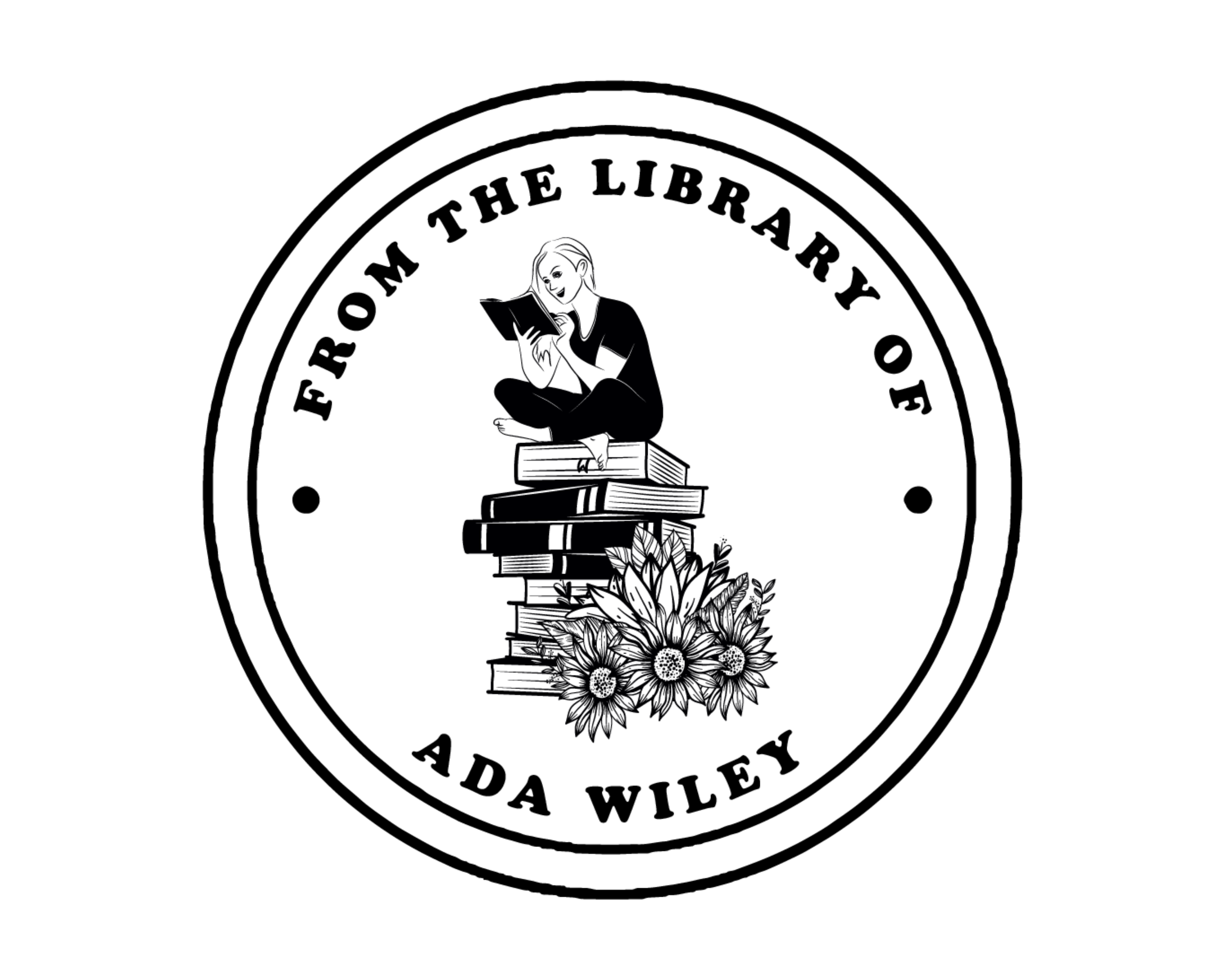 Girl Custom Name Book Stamp - JB-Floral24