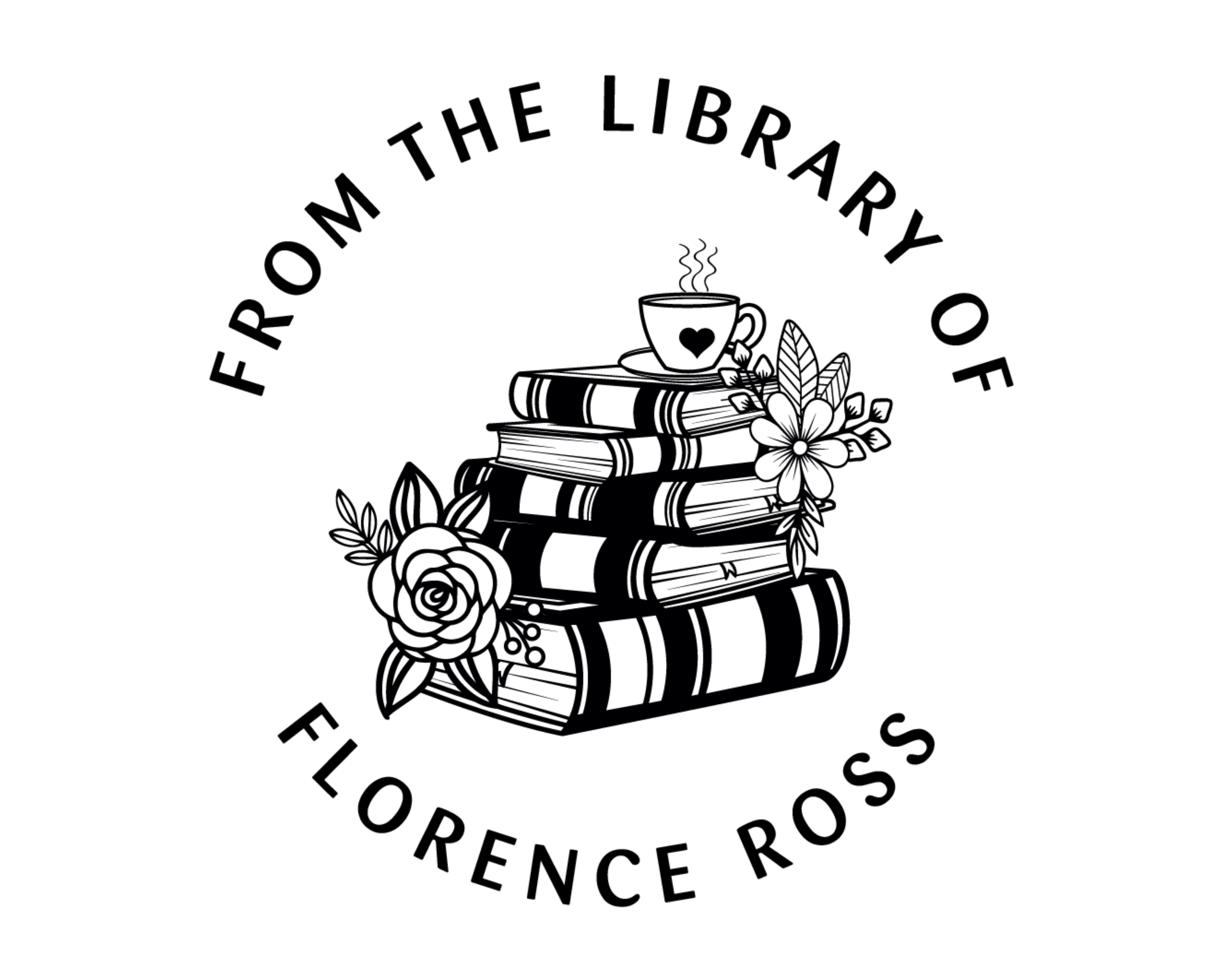 Coffee Custom Name Book Stamp - JB-Floral30