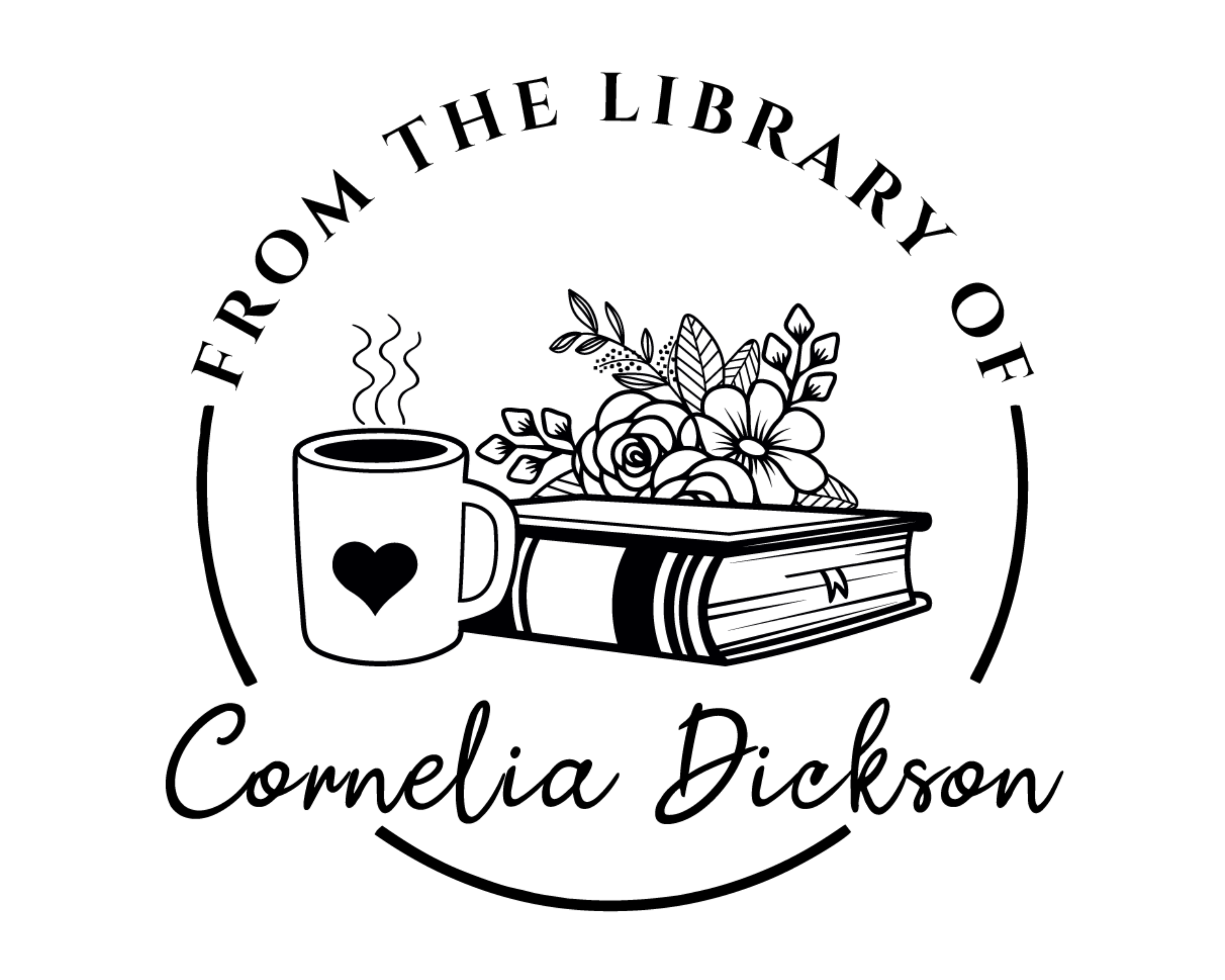 Coffee Custom Name Book Stamp - JB-Floral7