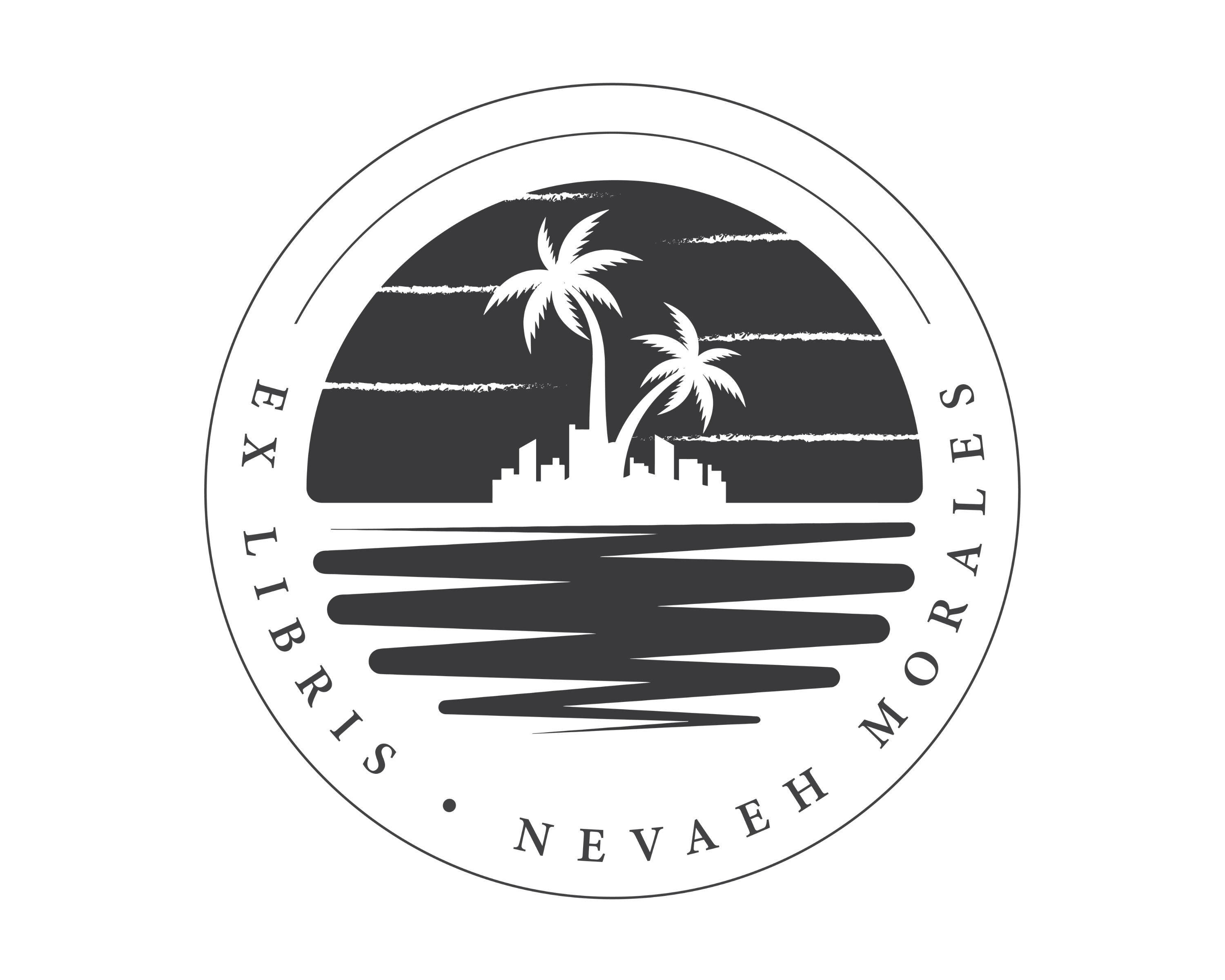 Beach Custom Name Book Stamp - JL-BEACH10