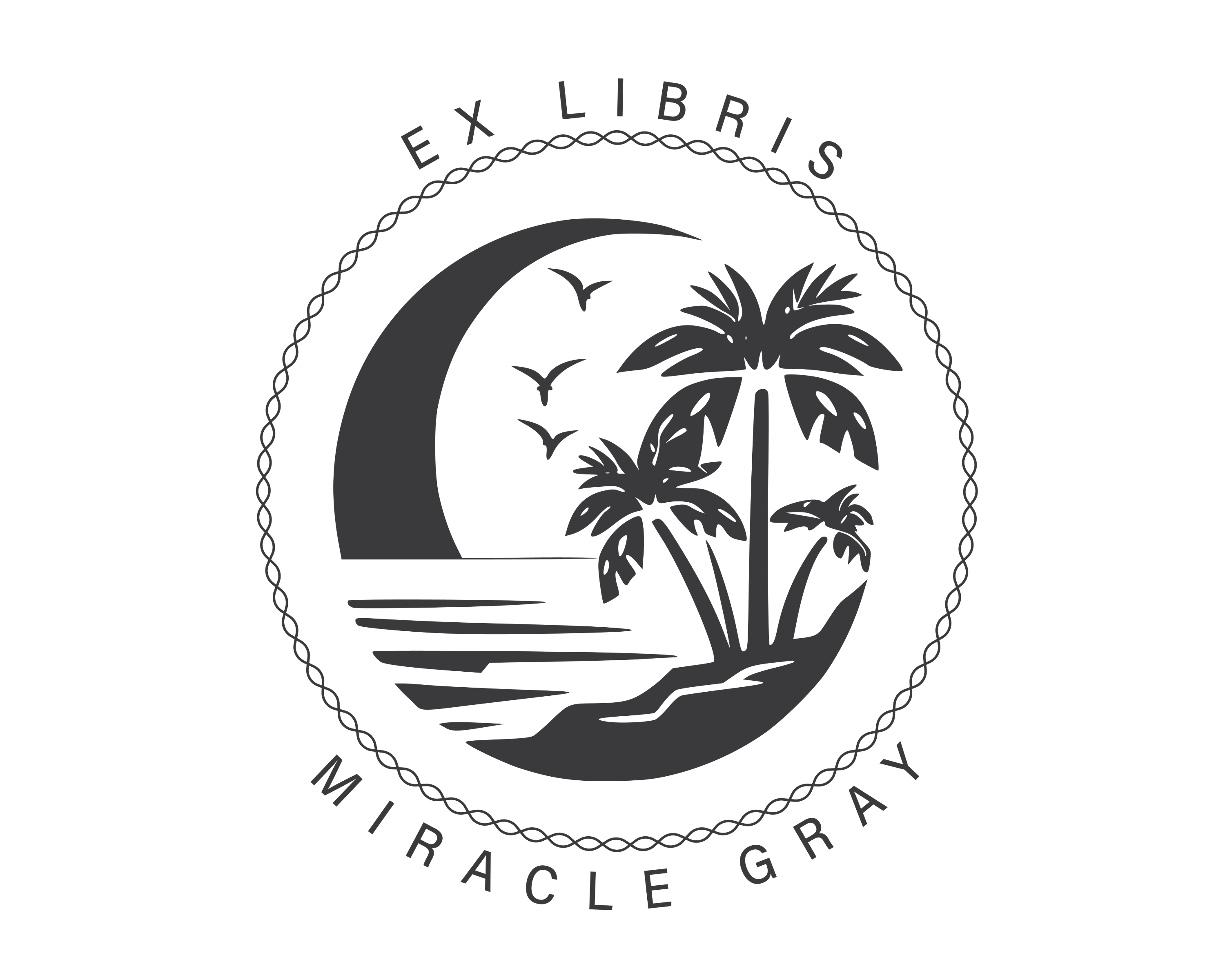 Beach Custom Name Book Stamp - JL-BEACH13