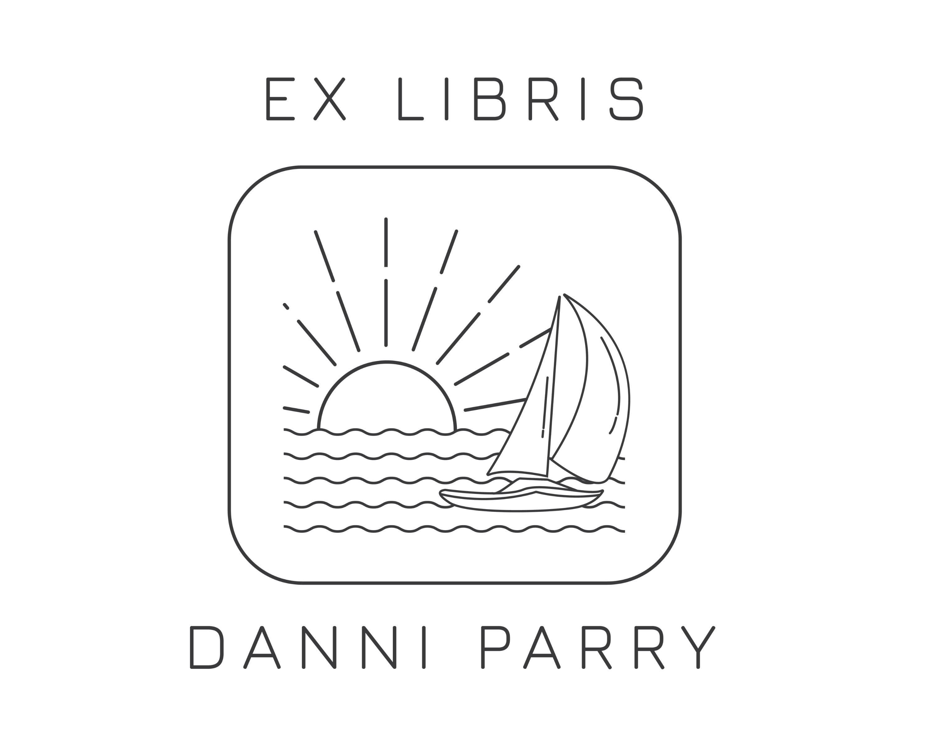 Beach Custom Name Book Stamp - JL-BEACH3