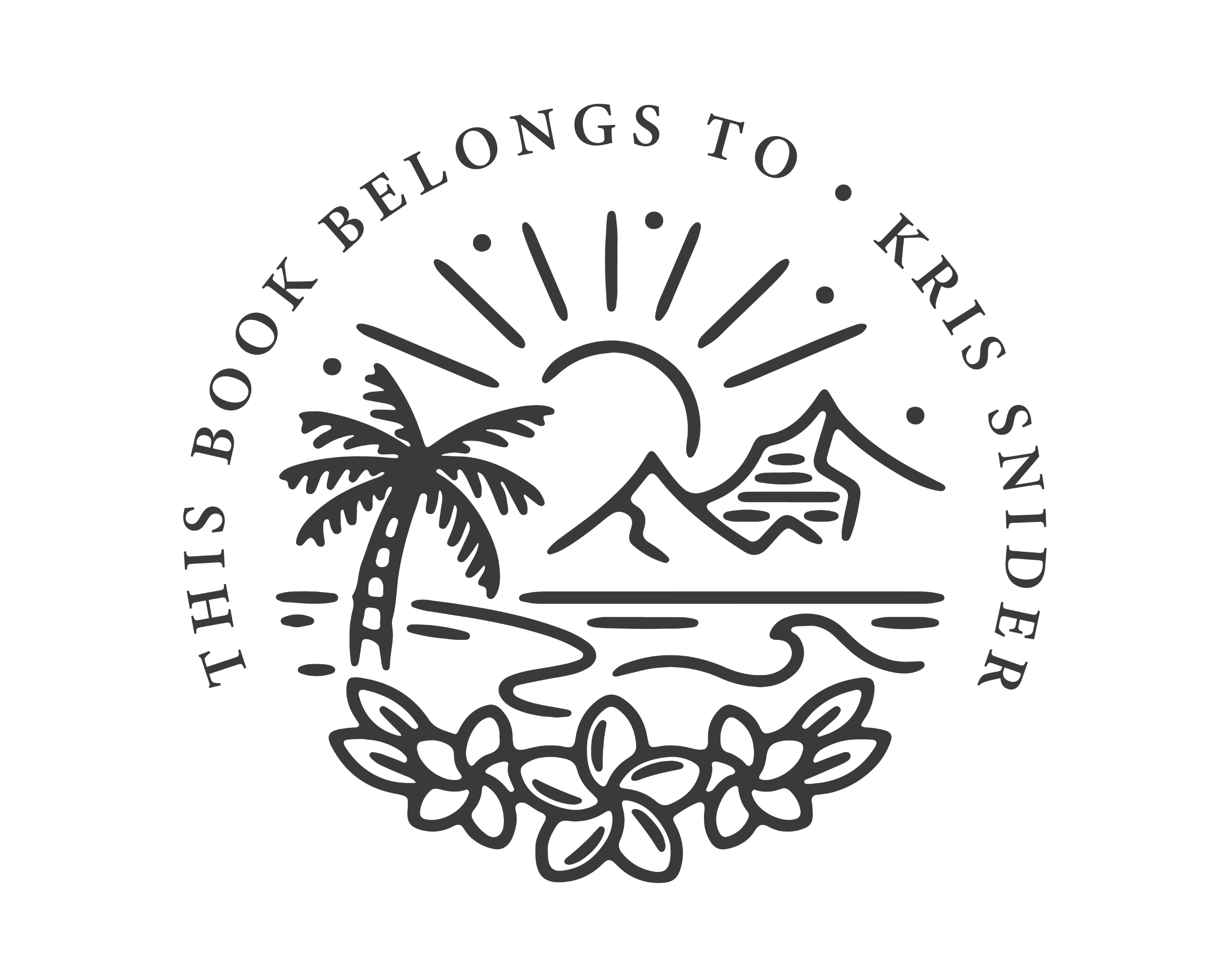 Beach Custom Name Book Stamp - JL-BEACH7