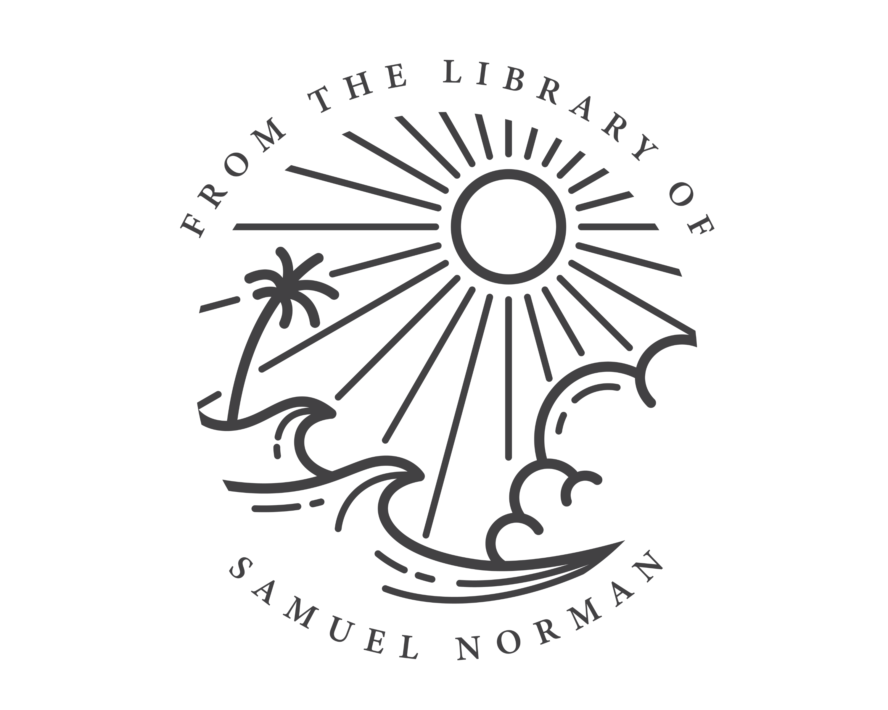 Beach Custom Name Book Stamp - JL-BEACH8