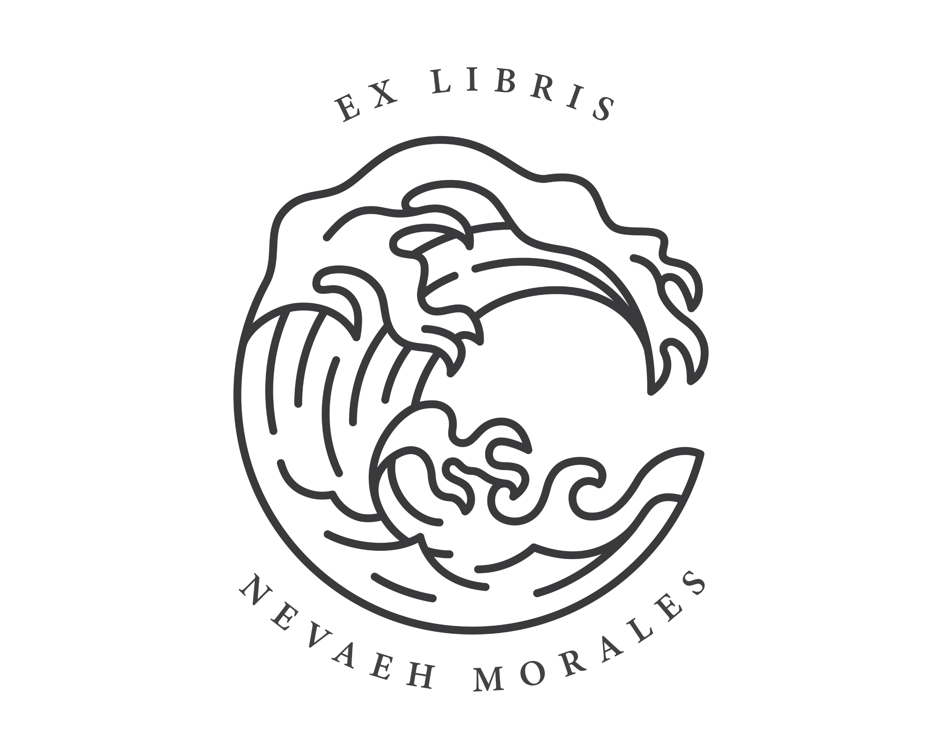 Beach Custom Name Book Stamp - JL-BEACH9