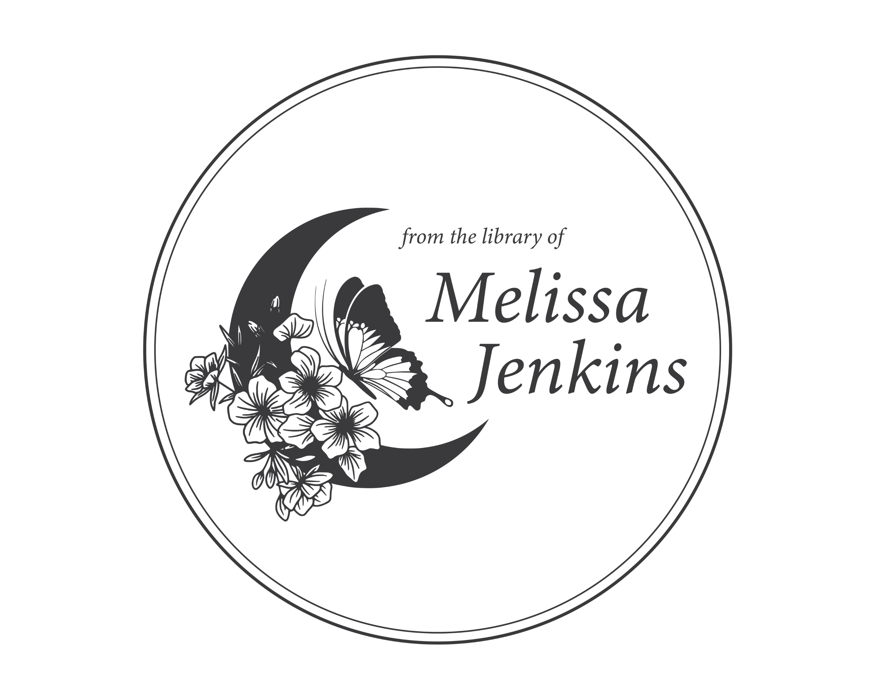 Butterfly Custom Name Book Stamp - JL-BF1