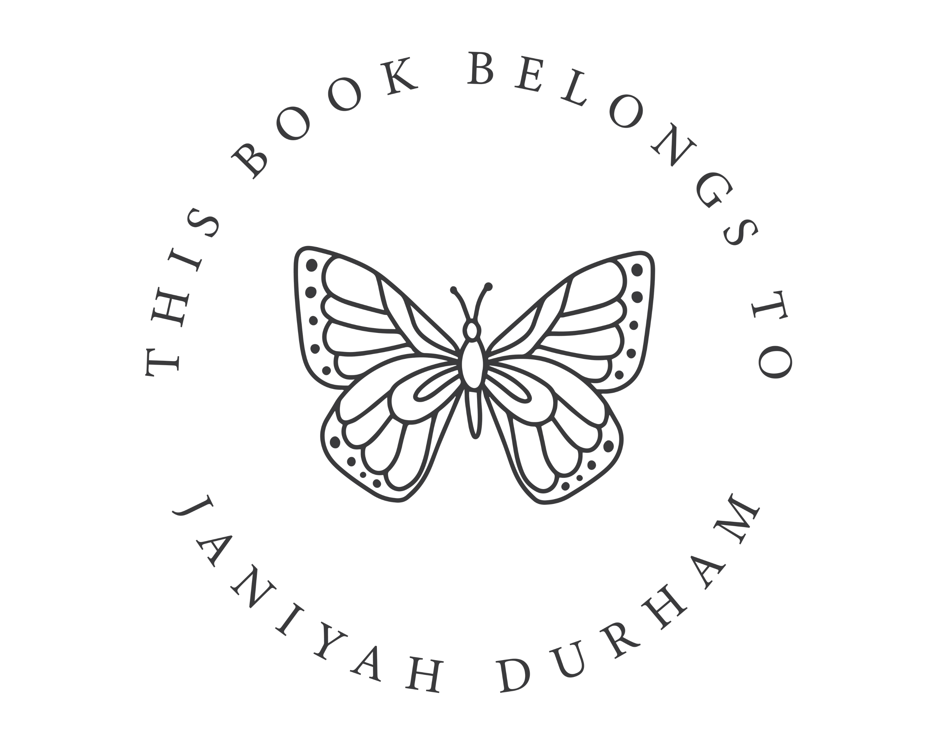 Butterfly Custom Name Book Stamp - JL-BF2
