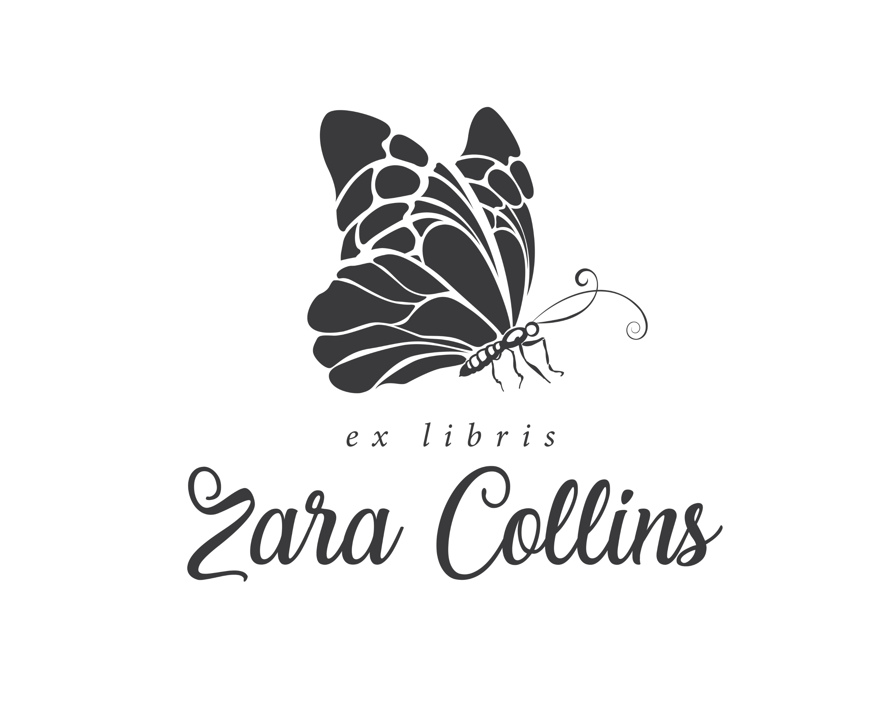 Butterfly Custom Name Book Stamp - JL-BF3